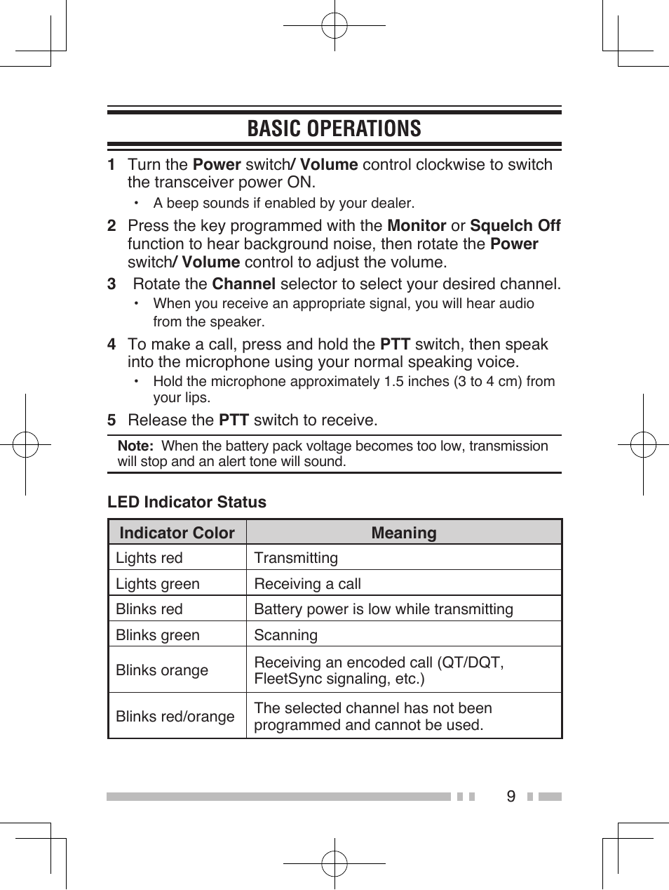 Basic operations | Kenwood TK-3302 User Manual | Page 18 / 21