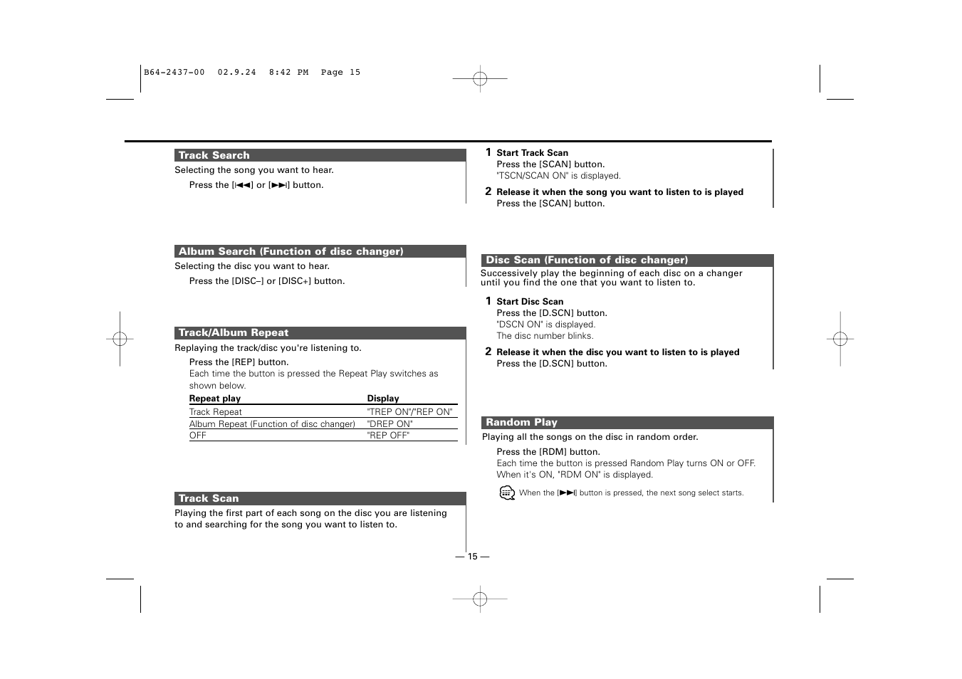 Kenwood KRC-17A  EN User Manual | Page 15 / 28