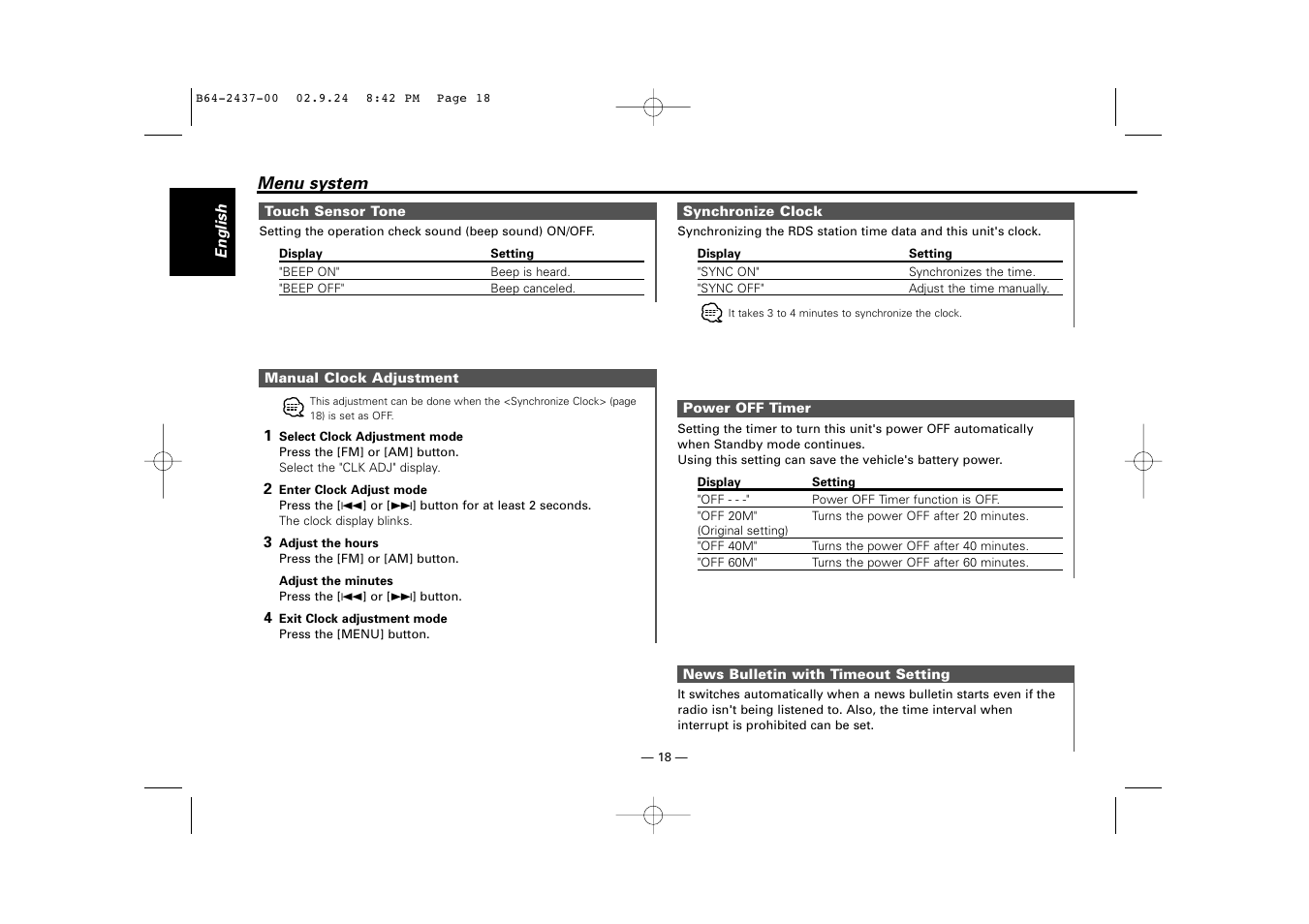 Kenwood KRC-17A  EN User Manual | Page 18 / 28