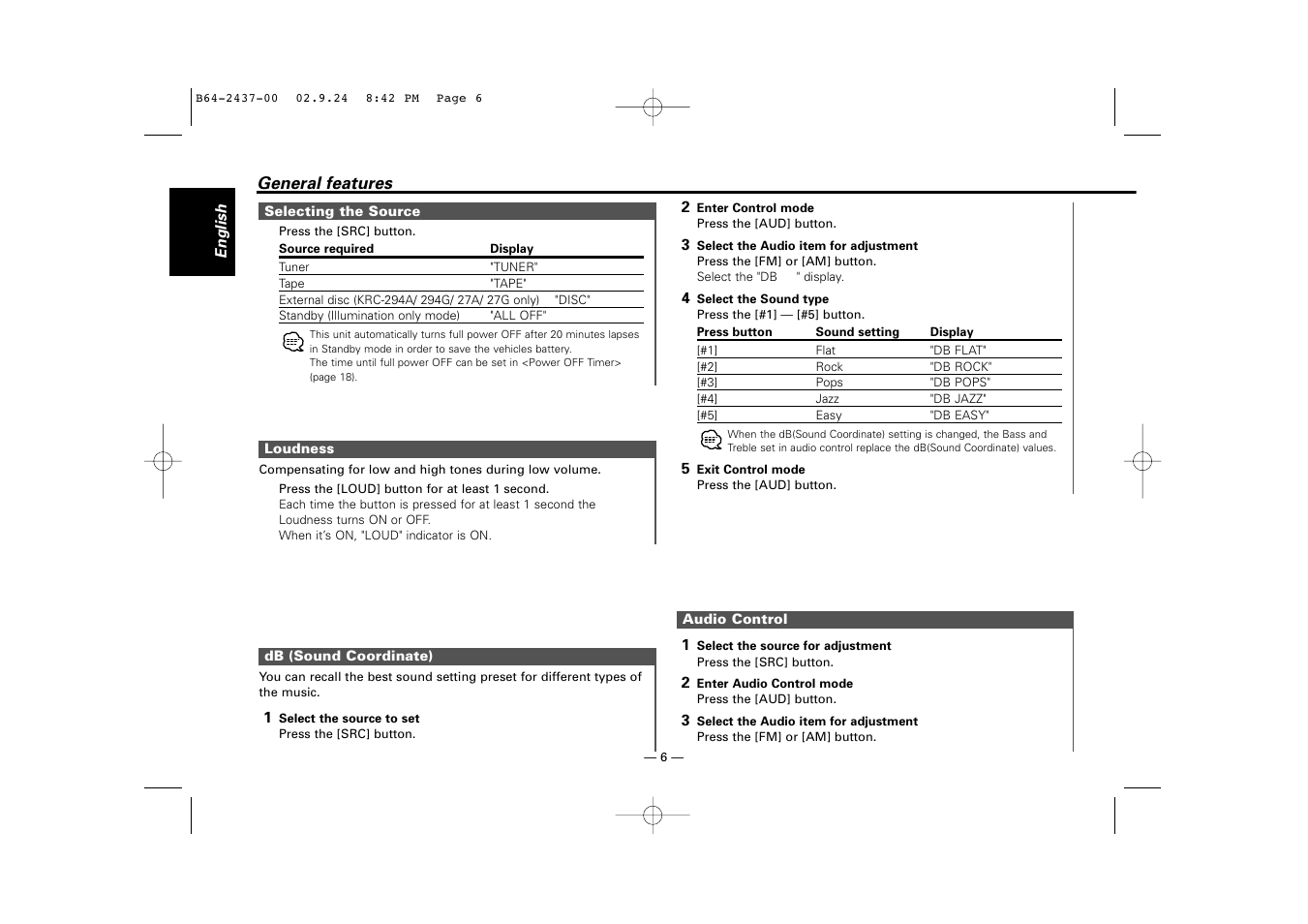 Kenwood KRC-17A  EN User Manual | Page 6 / 28