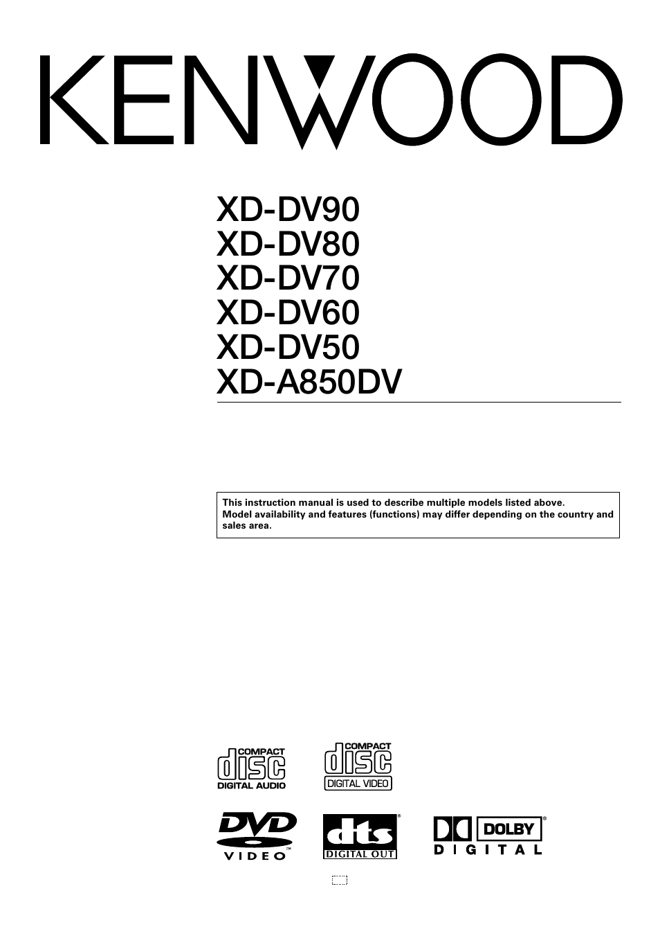 Kenwood XD-DV90 User Manual | 72 pages