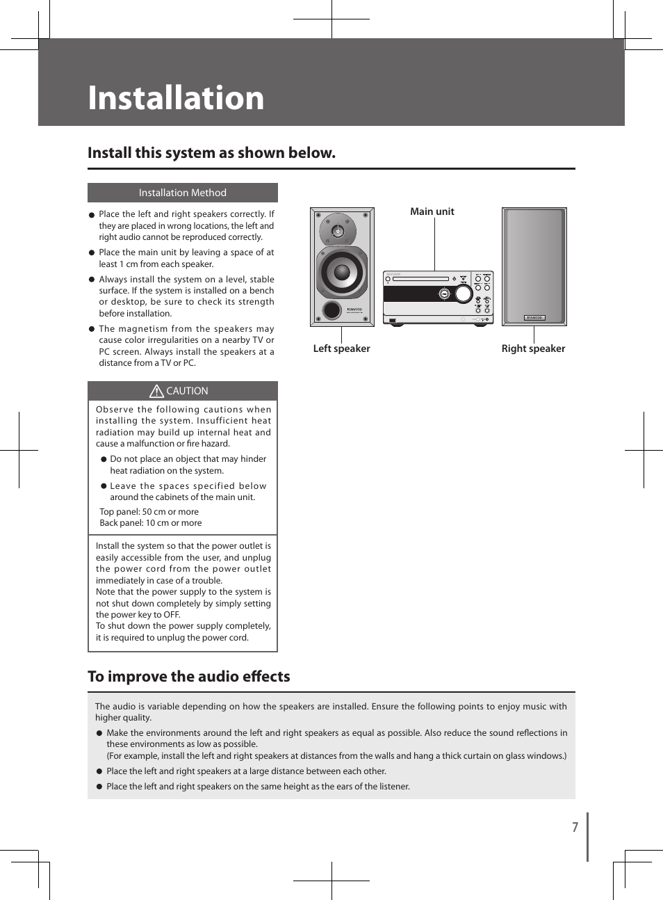 Installation | Kenwood K-501USB User Manual | Page 7 / 28