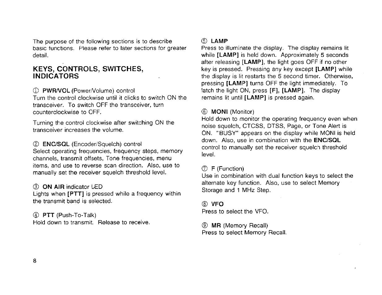 Ф vfo | Kenwood TH-42A User Manual | Page 14 / 78