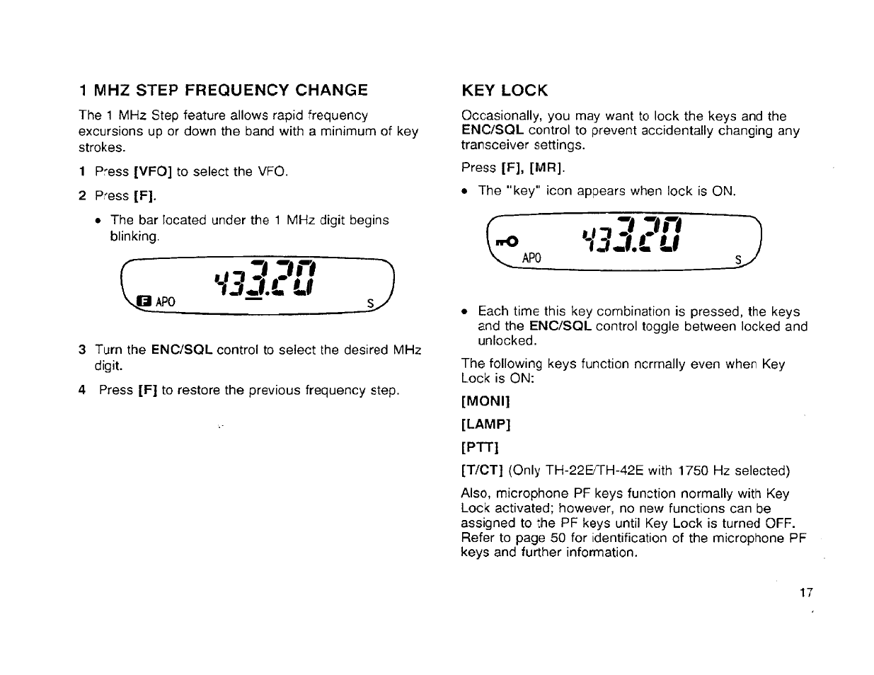 Moni, Lamp, H3jix u | Kenwood TH-42A User Manual | Page 23 / 78