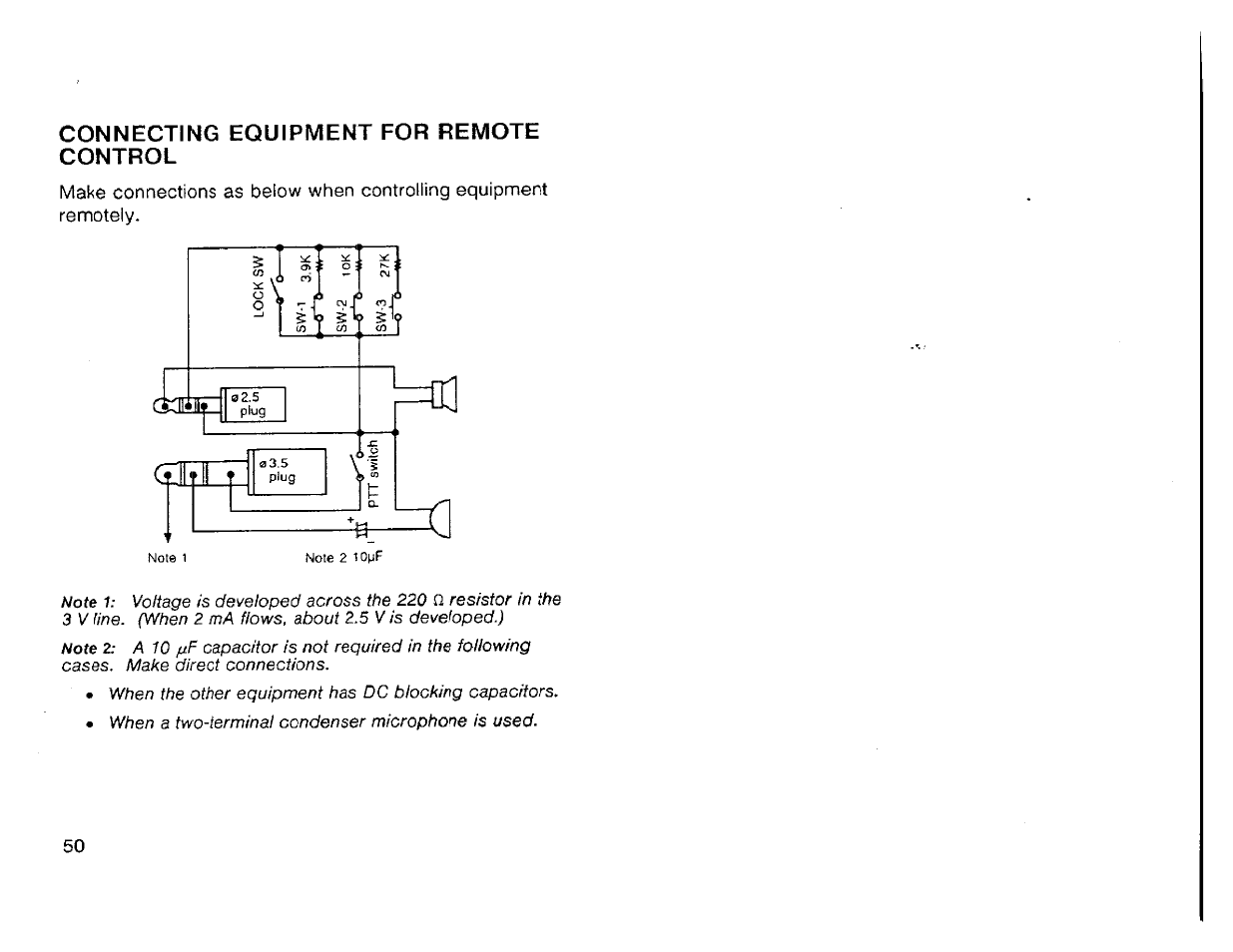 Connecting equipment for remote control | Kenwood TH-42A User Manual | Page 55 / 78