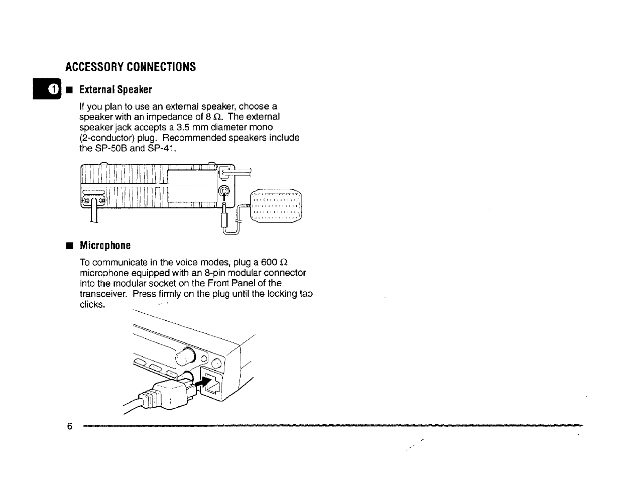 Accessory connections ■ external speaker | Kenwood TM-261A User Manual | Page 12 / 64
