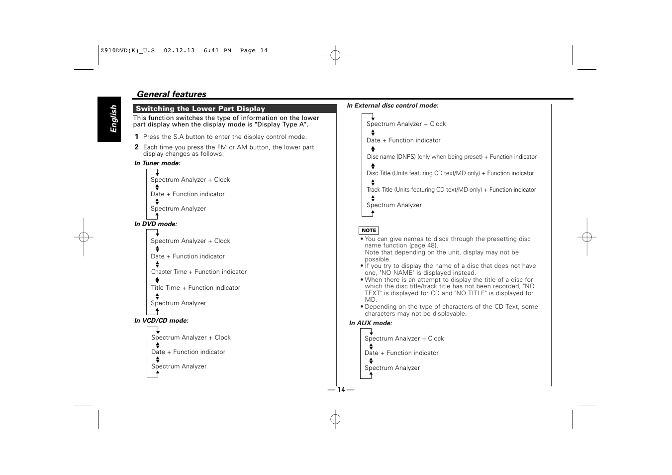 Kenwood Z910DVD[R] User Manual | Page 14 / 71