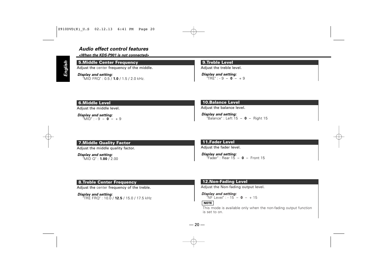 Kenwood Z910DVD[R] User Manual | Page 20 / 71