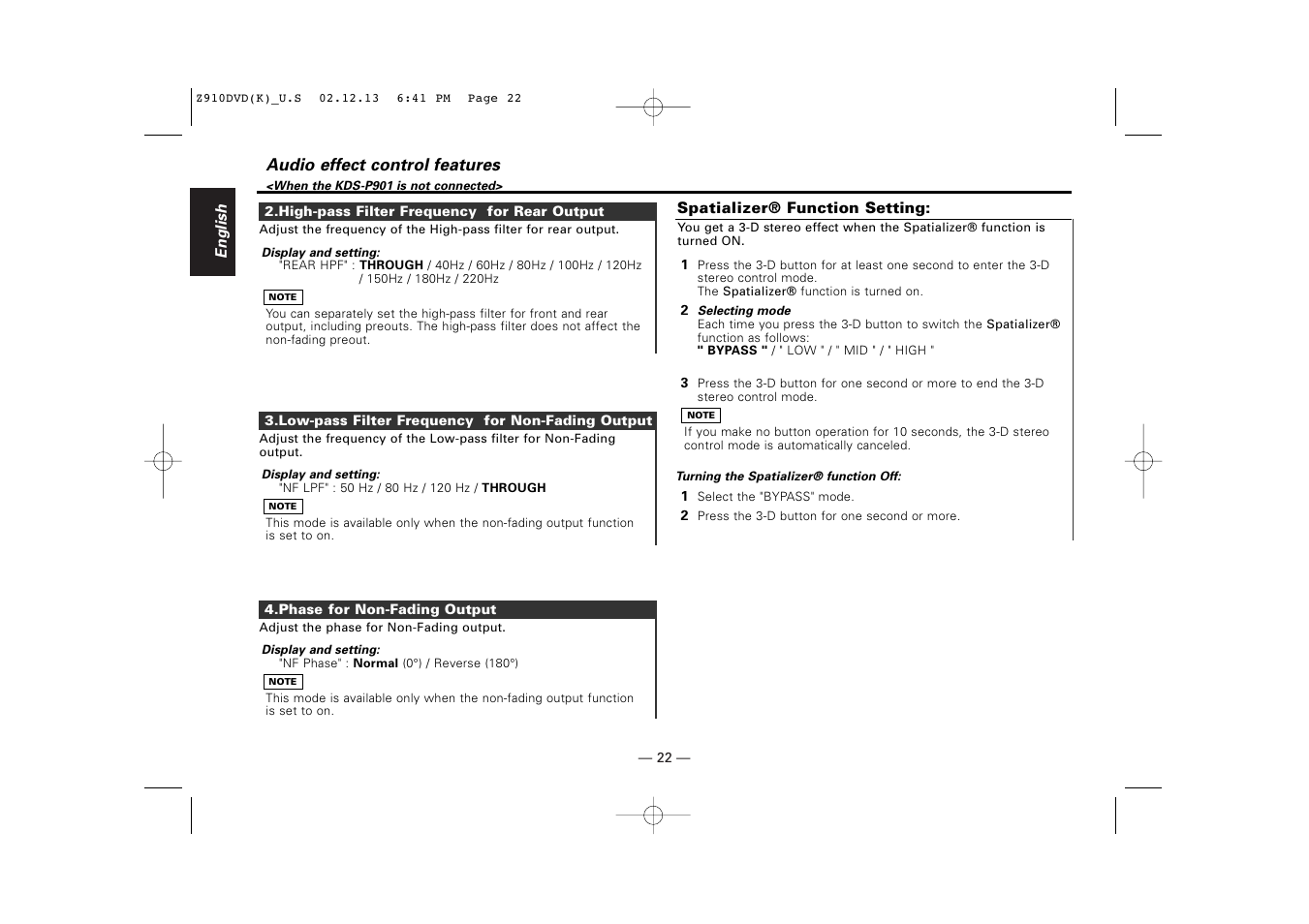 Kenwood Z910DVD[R] User Manual | Page 22 / 71