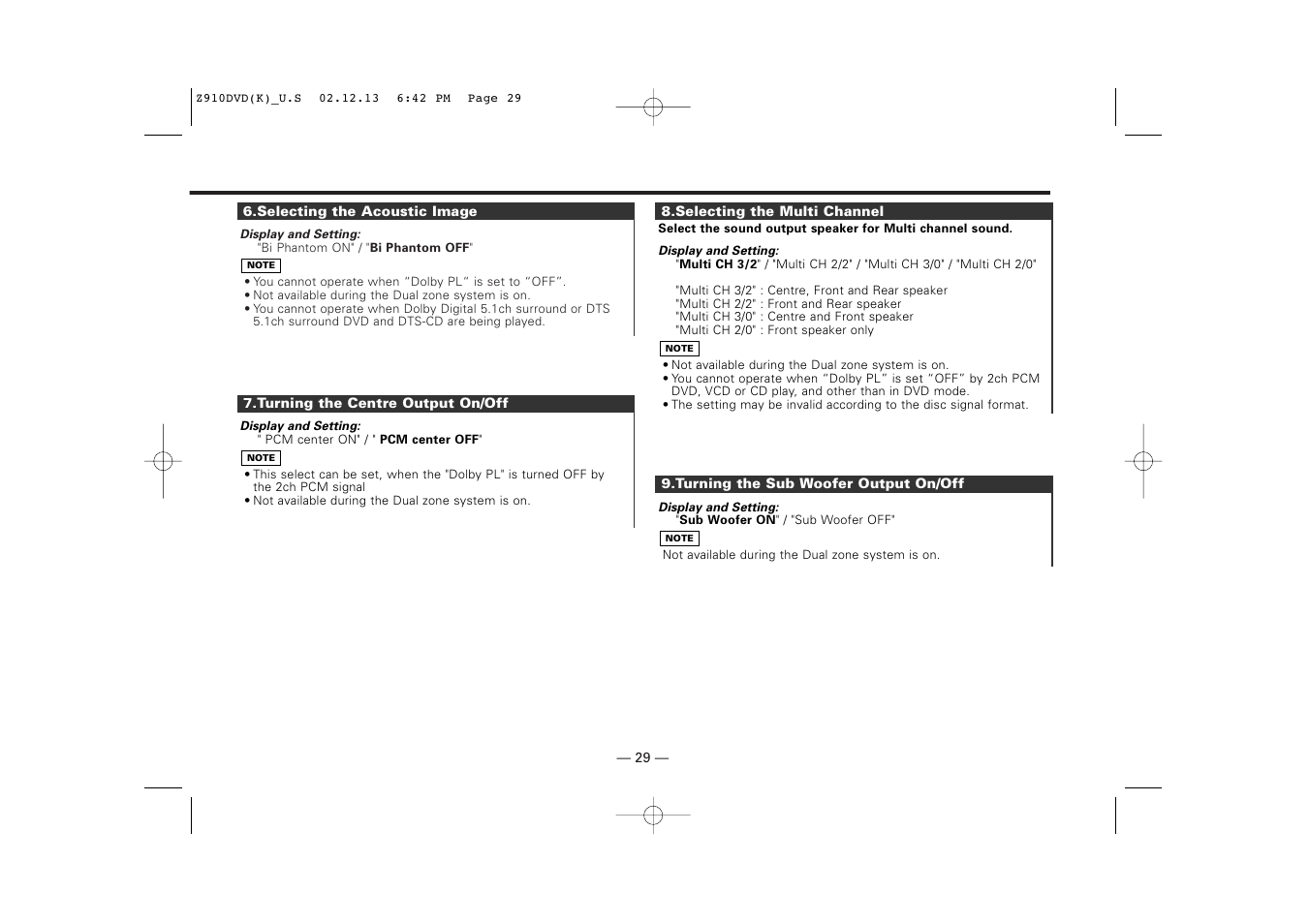 Kenwood Z910DVD[R] User Manual | Page 29 / 71