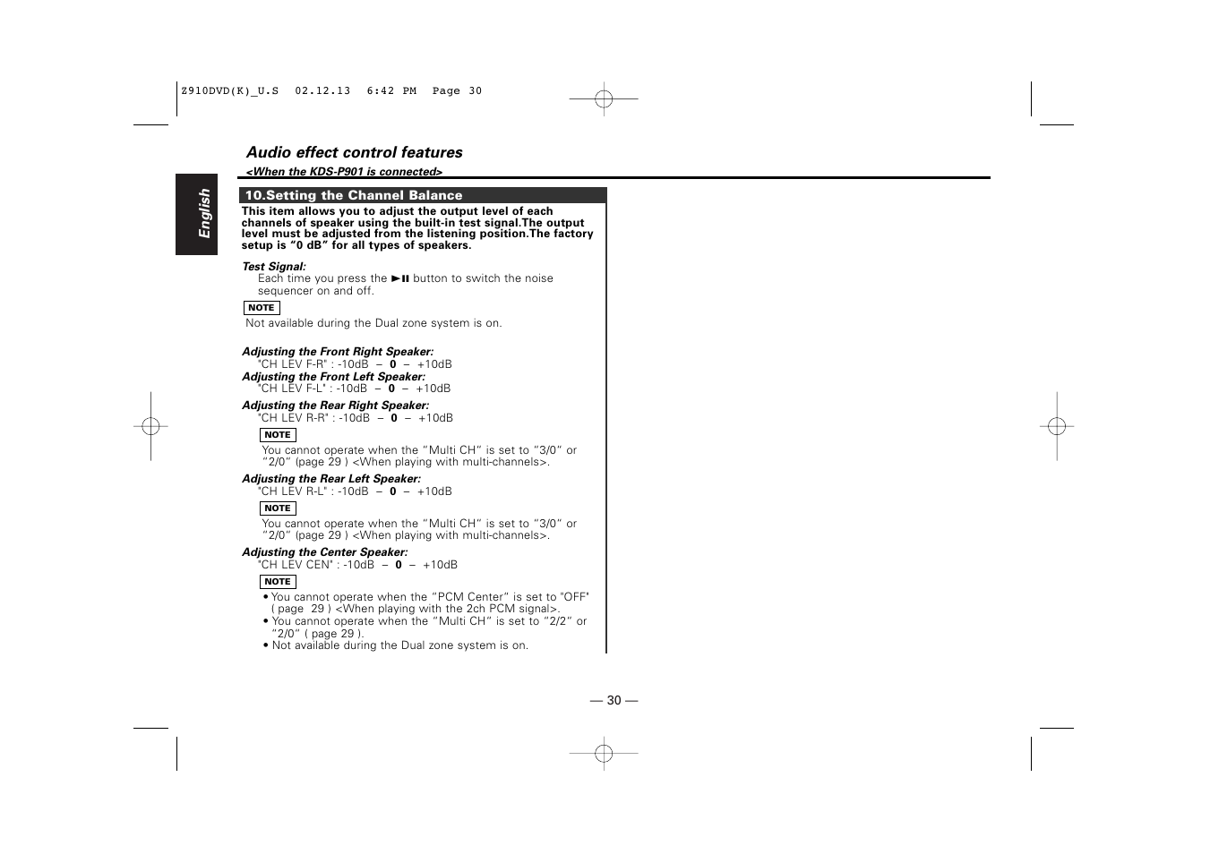 Kenwood Z910DVD[R] User Manual | Page 30 / 71