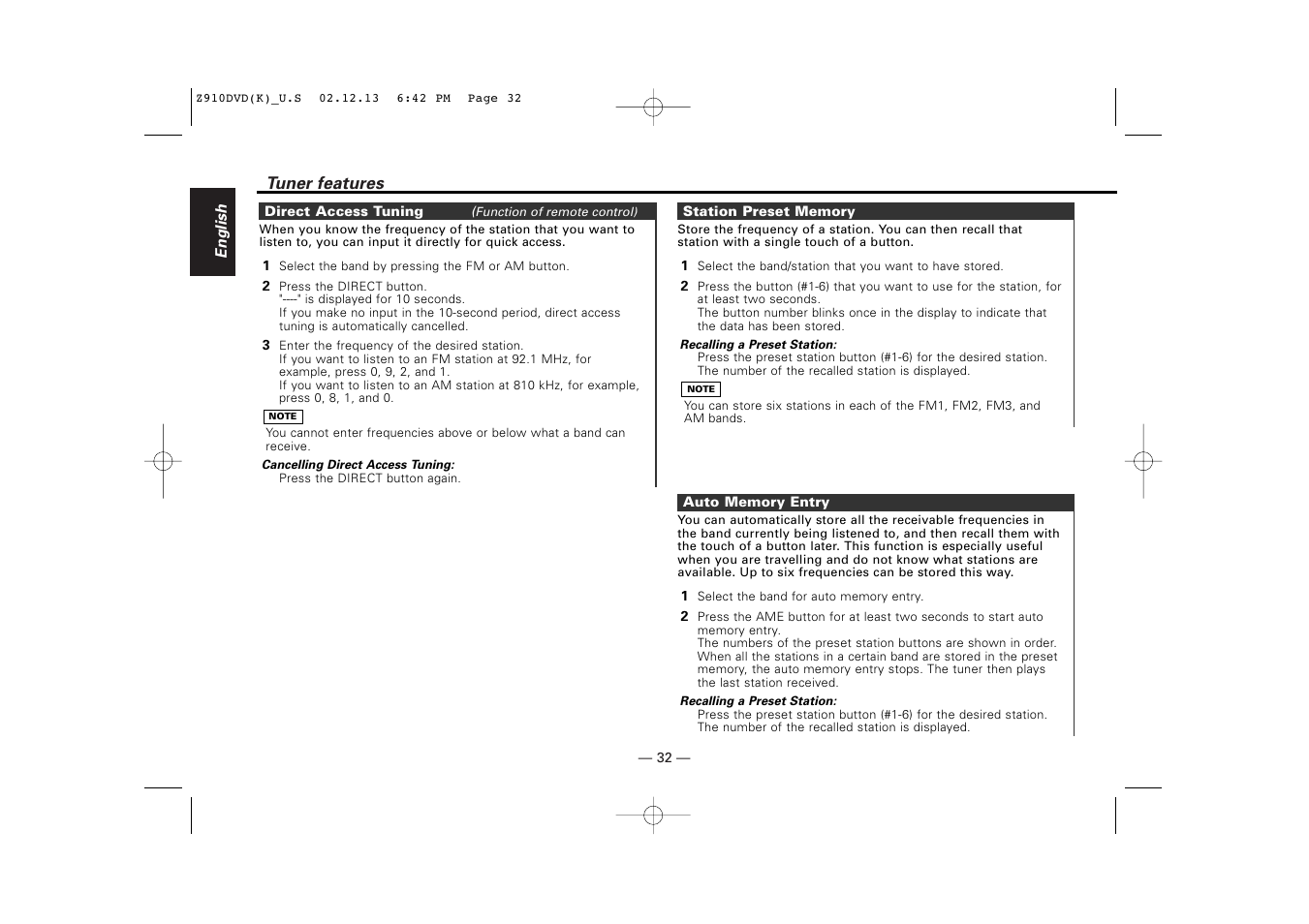 Kenwood Z910DVD[R] User Manual | Page 32 / 71