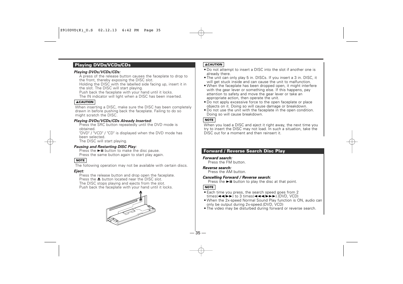 Kenwood Z910DVD[R] User Manual | Page 35 / 71