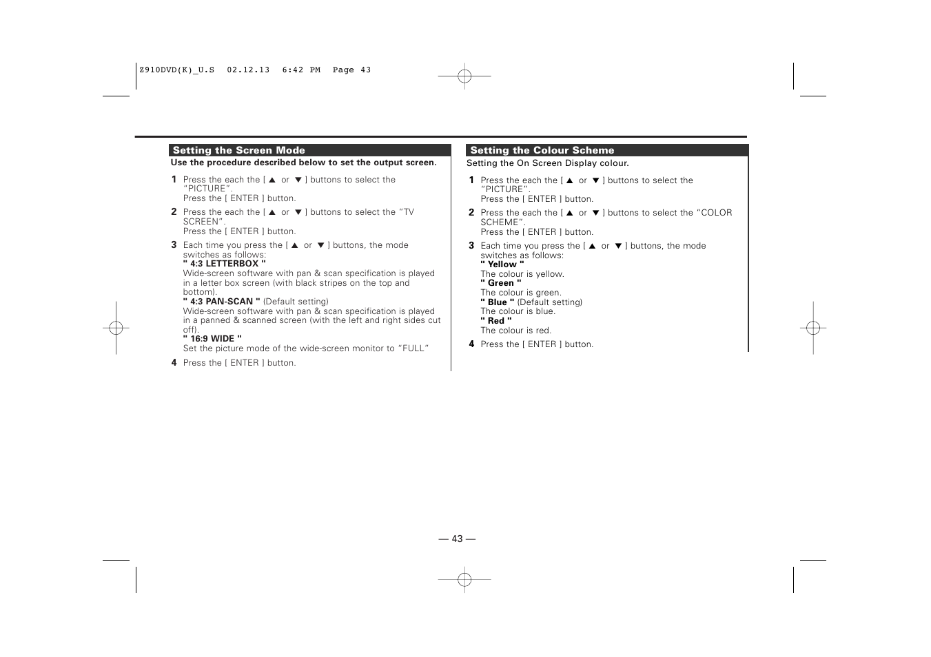 Kenwood Z910DVD[R] User Manual | Page 43 / 71