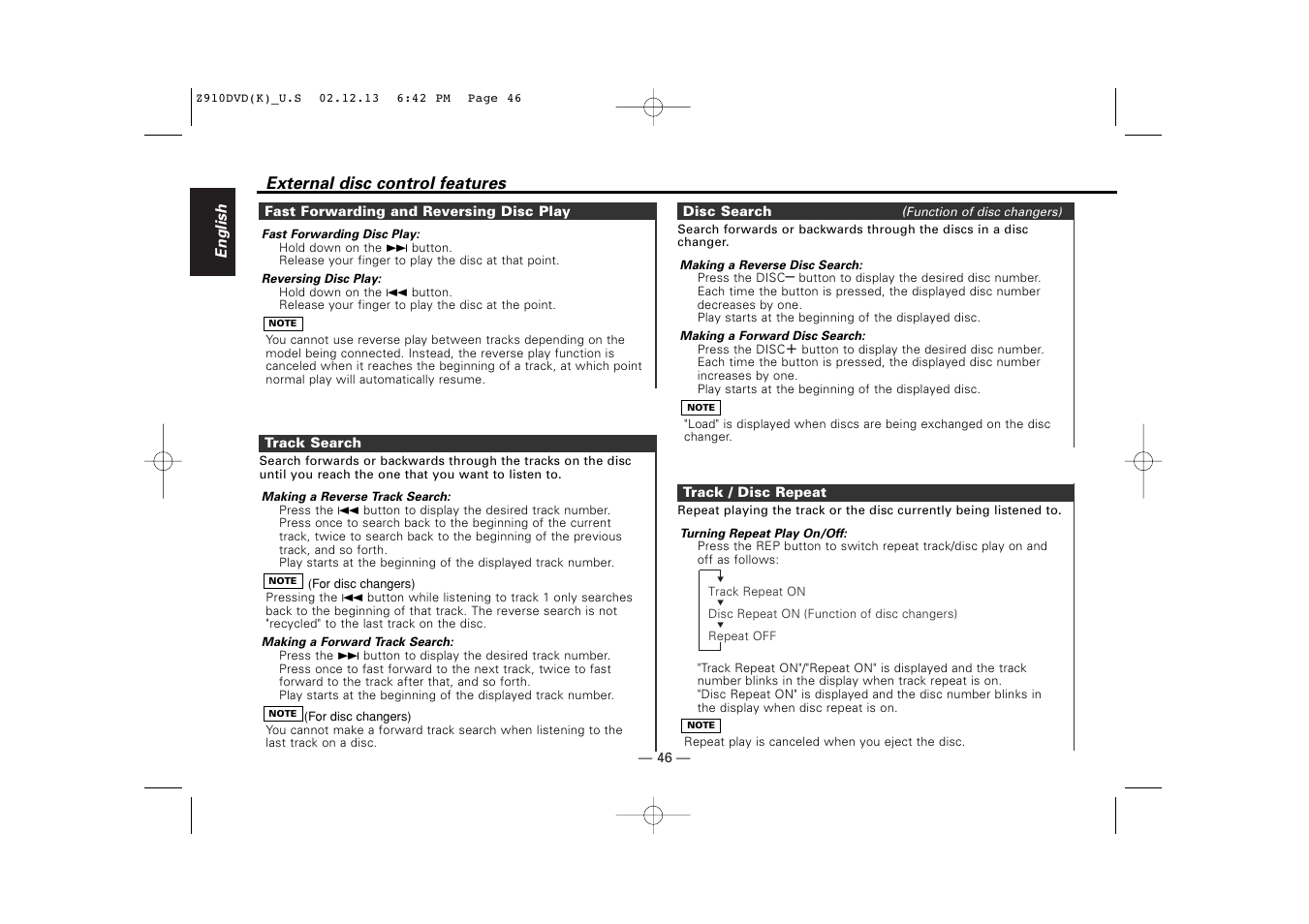 Kenwood Z910DVD[R] User Manual | Page 46 / 71