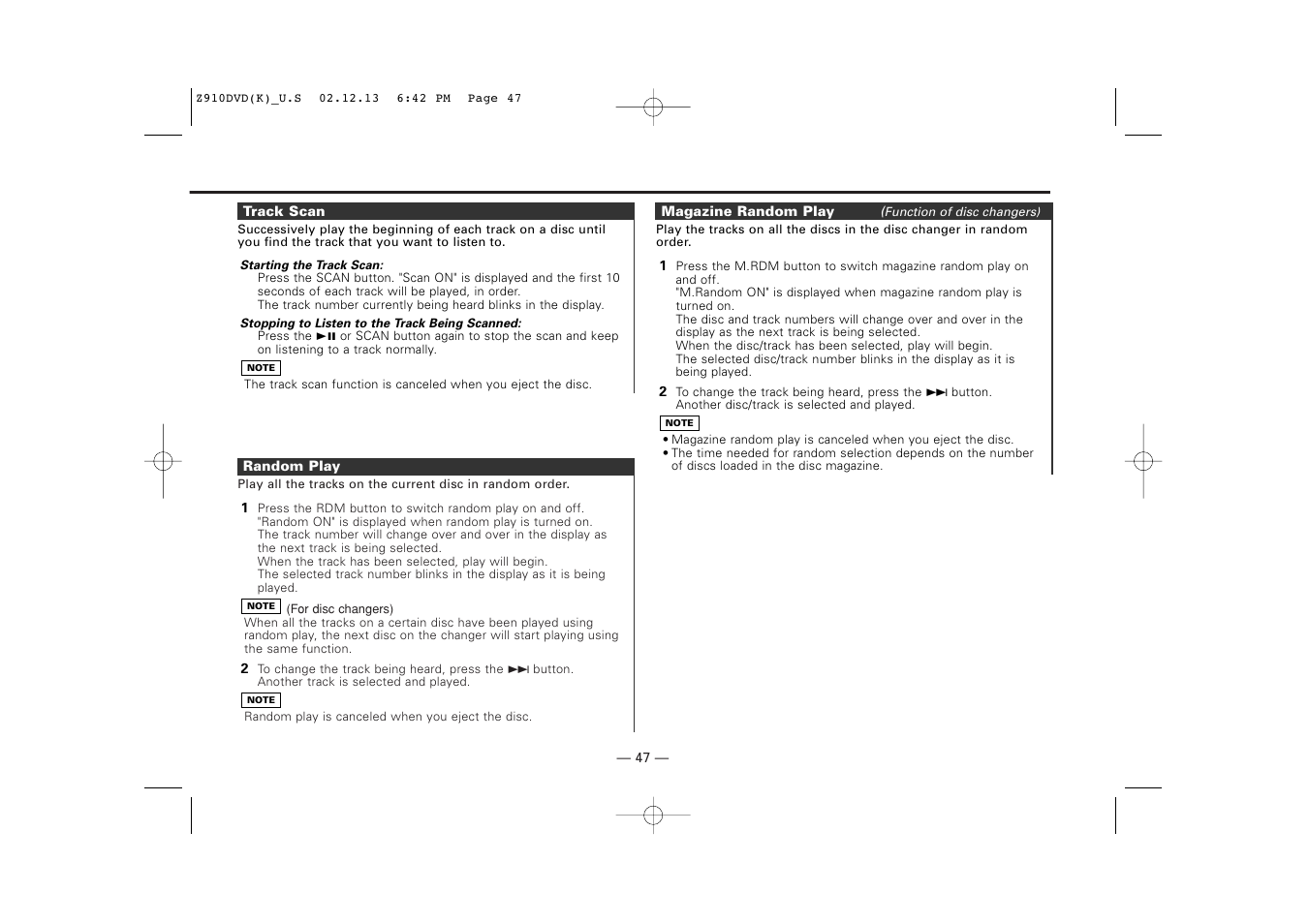 Kenwood Z910DVD[R] User Manual | Page 47 / 71