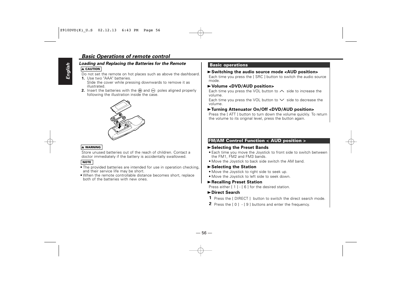 Kenwood Z910DVD[R] User Manual | Page 56 / 71