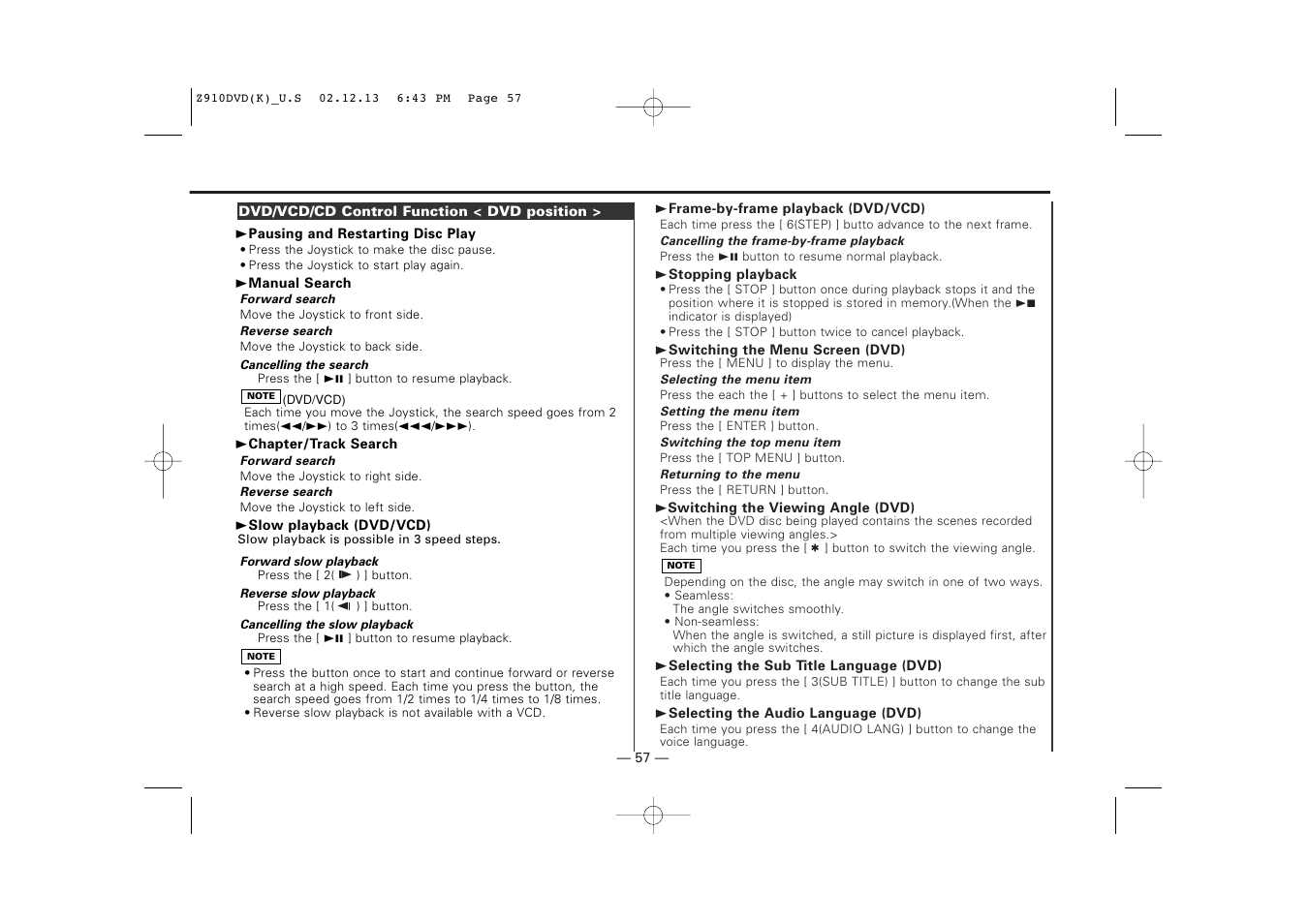 Kenwood Z910DVD[R] User Manual | Page 57 / 71