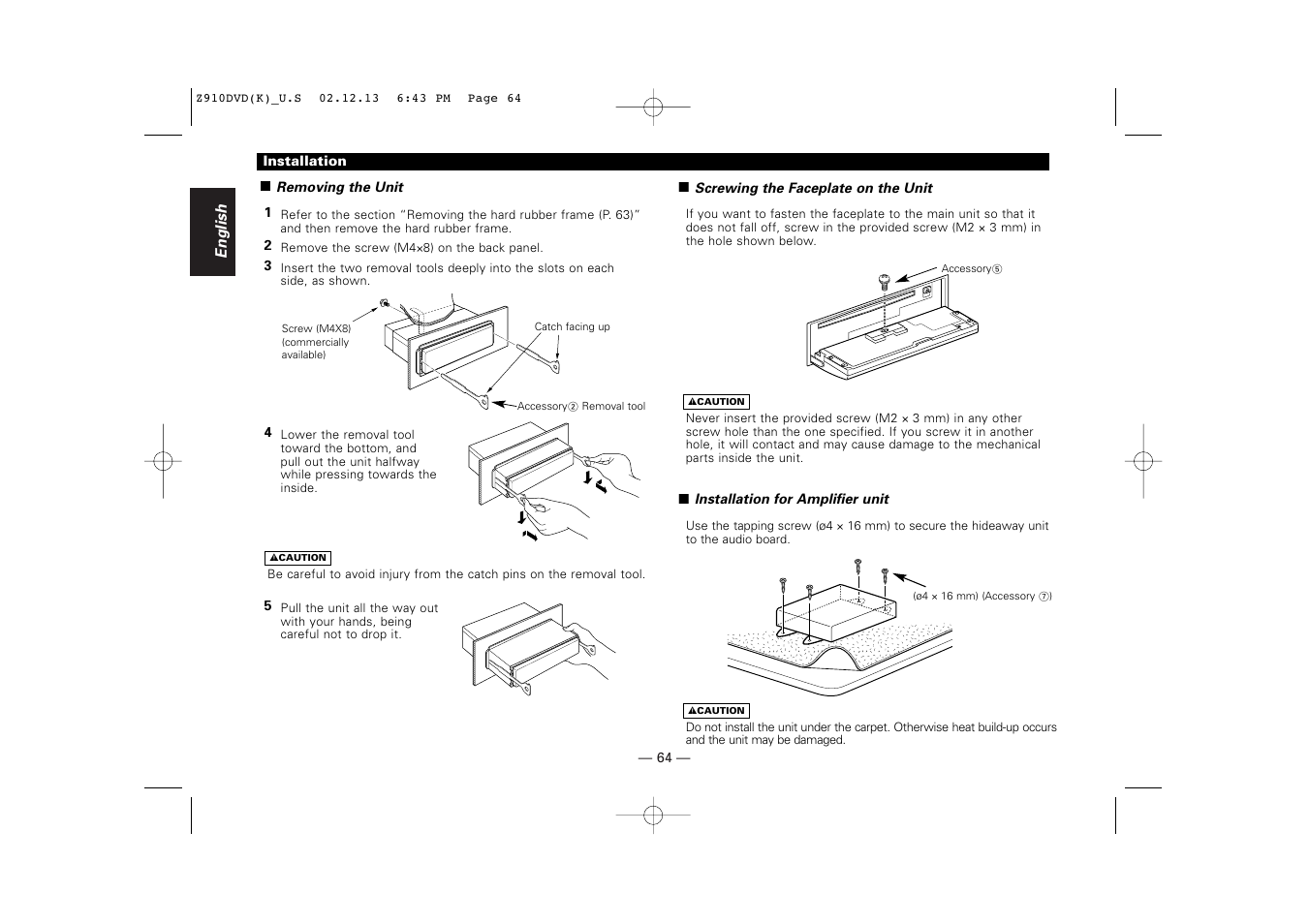 Kenwood Z910DVD[R] User Manual | Page 64 / 71