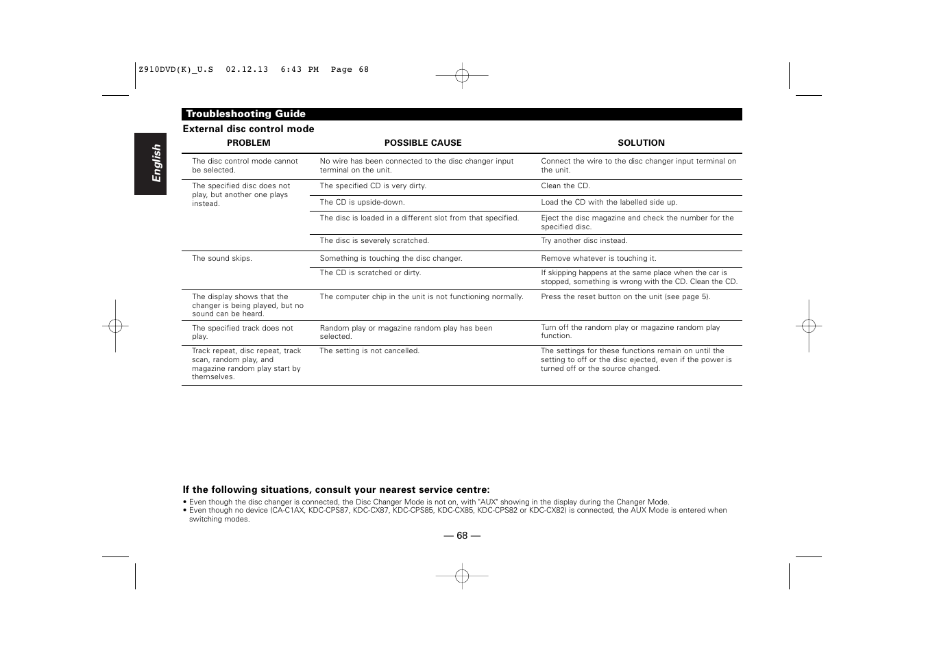 Kenwood Z910DVD[R] User Manual | Page 68 / 71