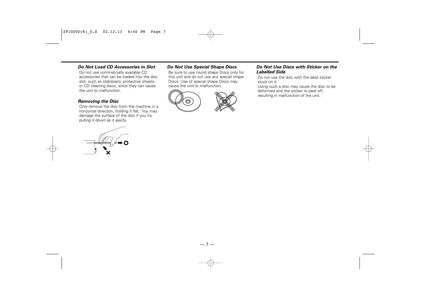 Kenwood Z910DVD[R] User Manual | Page 7 / 71