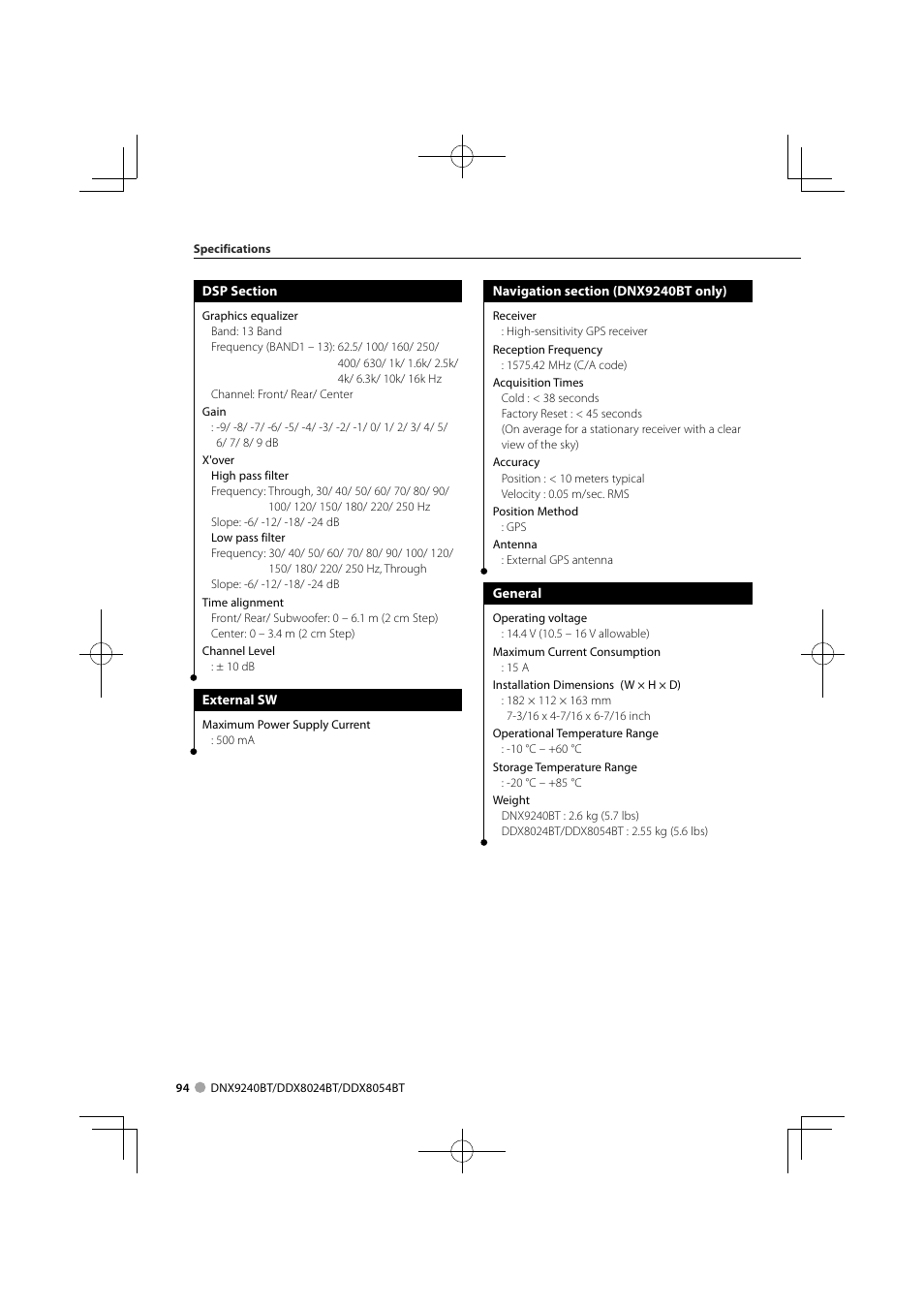 Kenwood DDX8024BT User Manual | Page 94 / 100