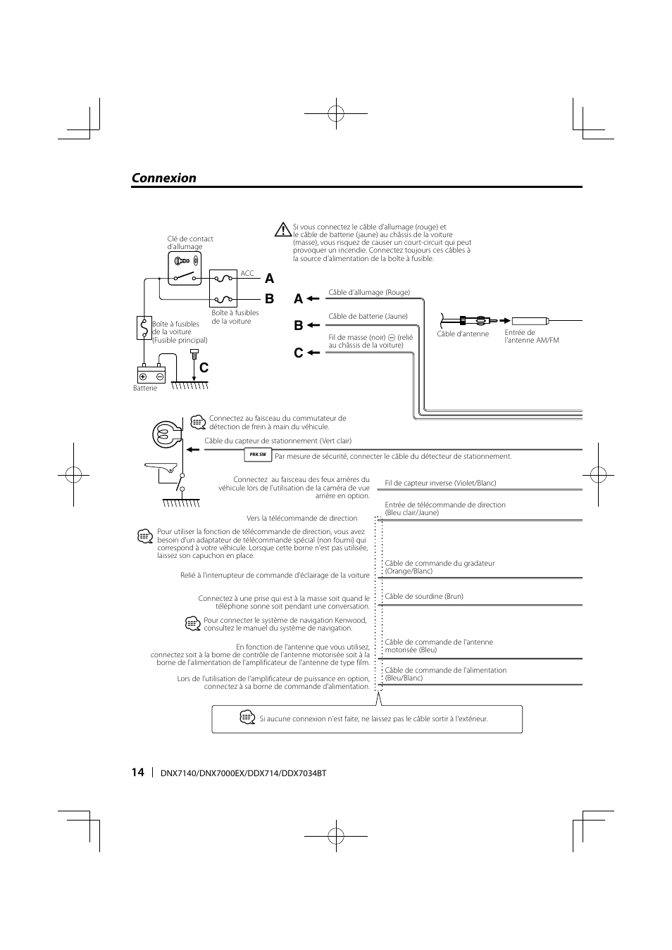 Bc a a connexion | Kenwood DNX7000EX User Manual | Page 14 / 32