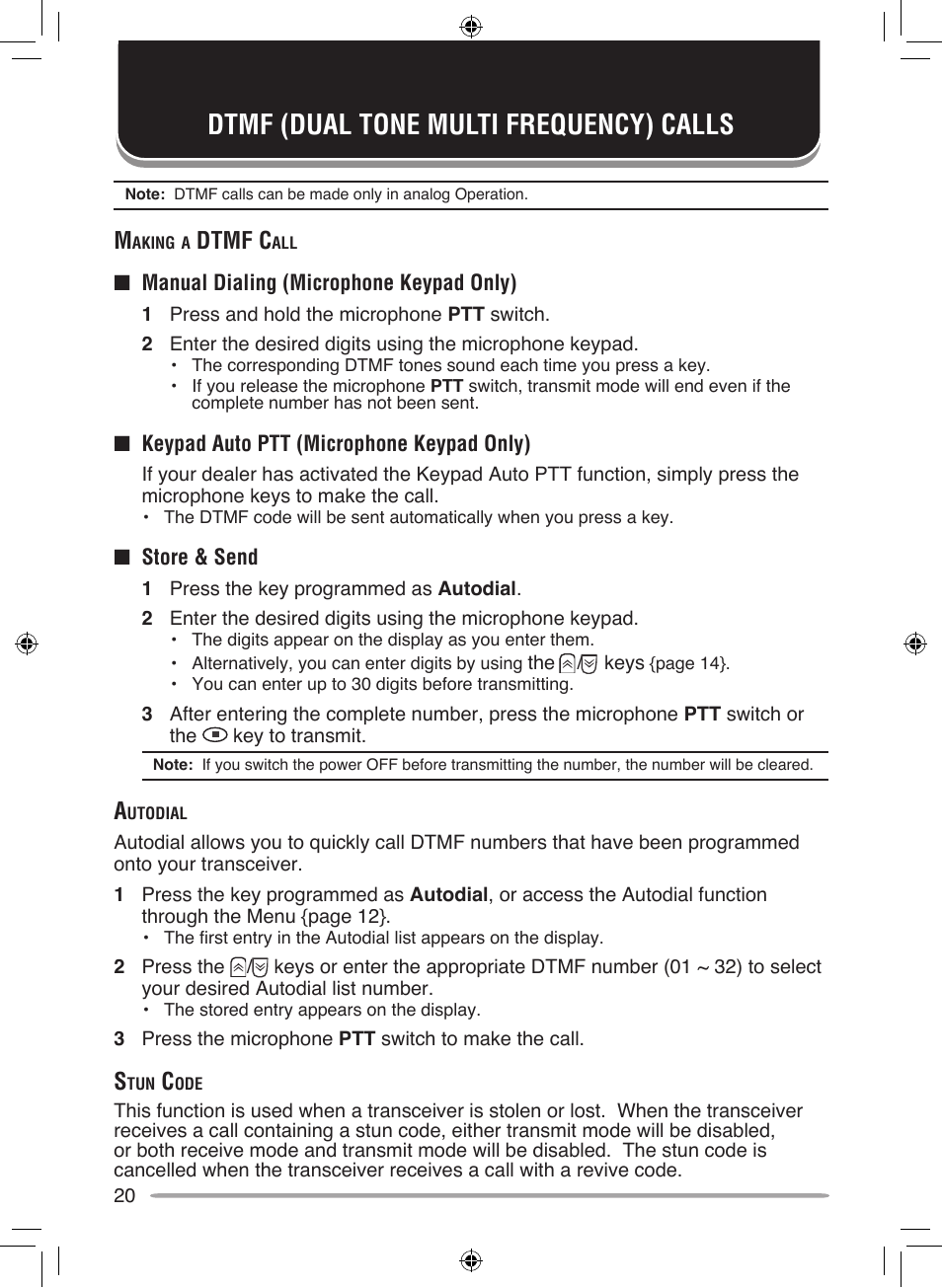 Dtmf (dual tone multi frequency) calls, Dtmf c | Kenwood NEXEDGE NX-700H User Manual | Page 26 / 37