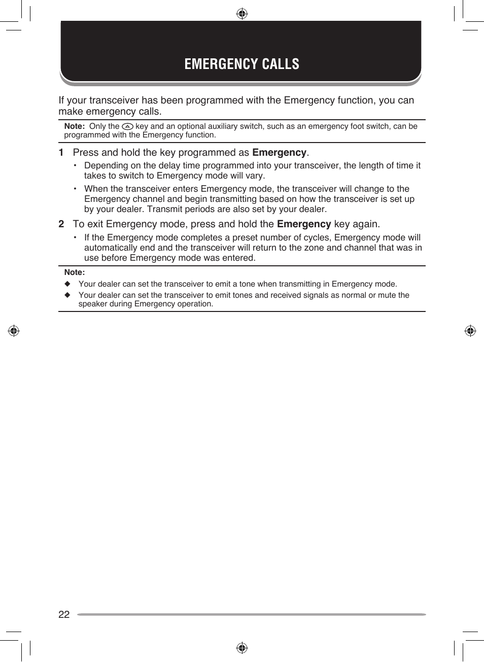 Emergency calls | Kenwood NEXEDGE NX-700H User Manual | Page 28 / 37