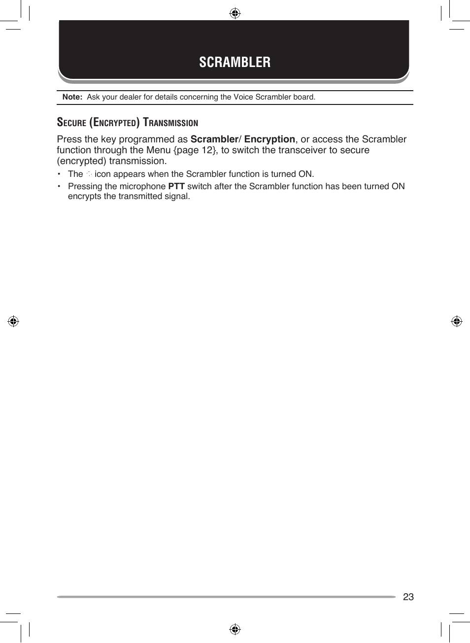 Scrambler | Kenwood NEXEDGE NX-700H User Manual | Page 29 / 37