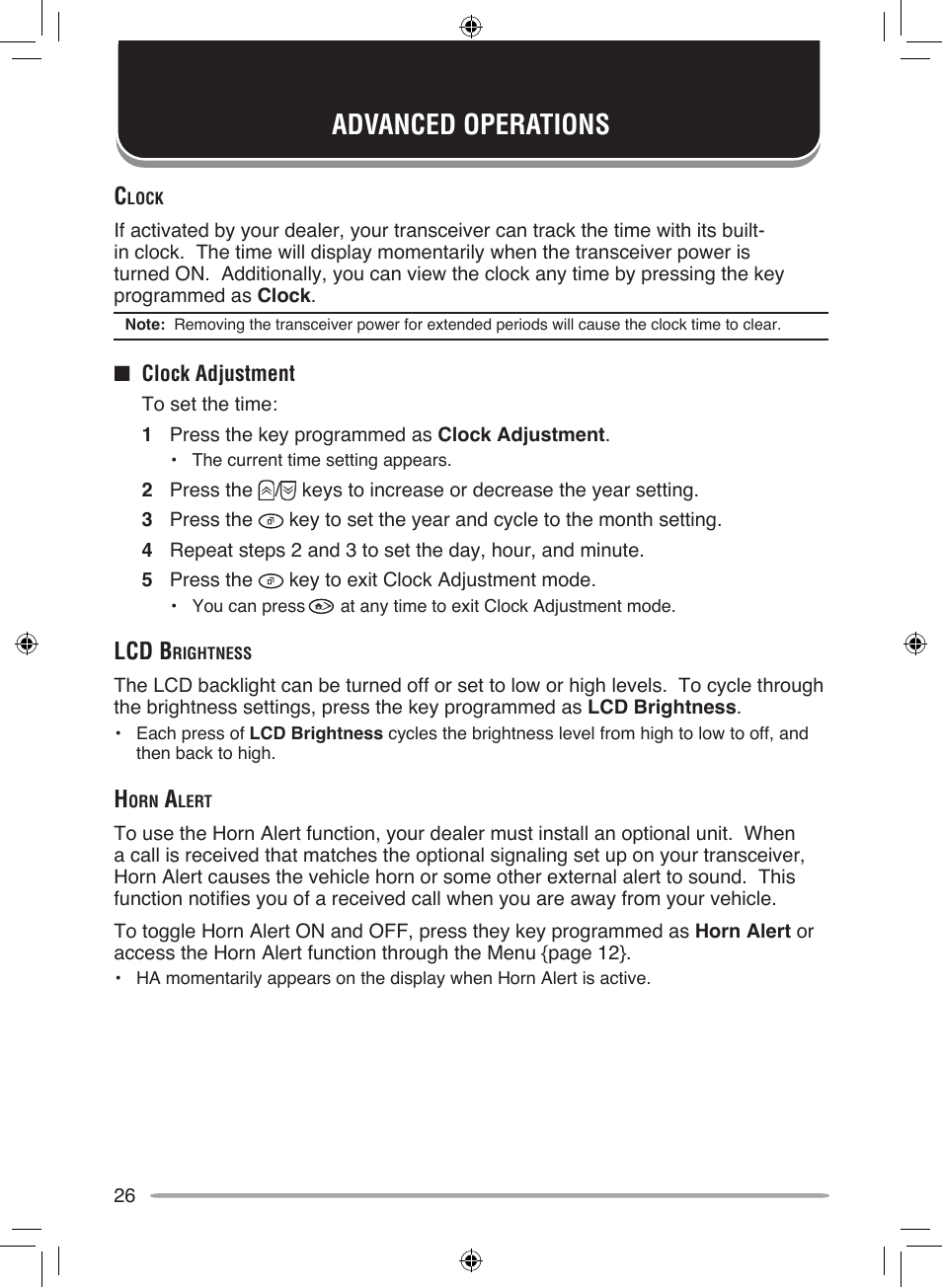 Advanced operations, Lcd b | Kenwood NEXEDGE NX-700H User Manual | Page 32 / 37
