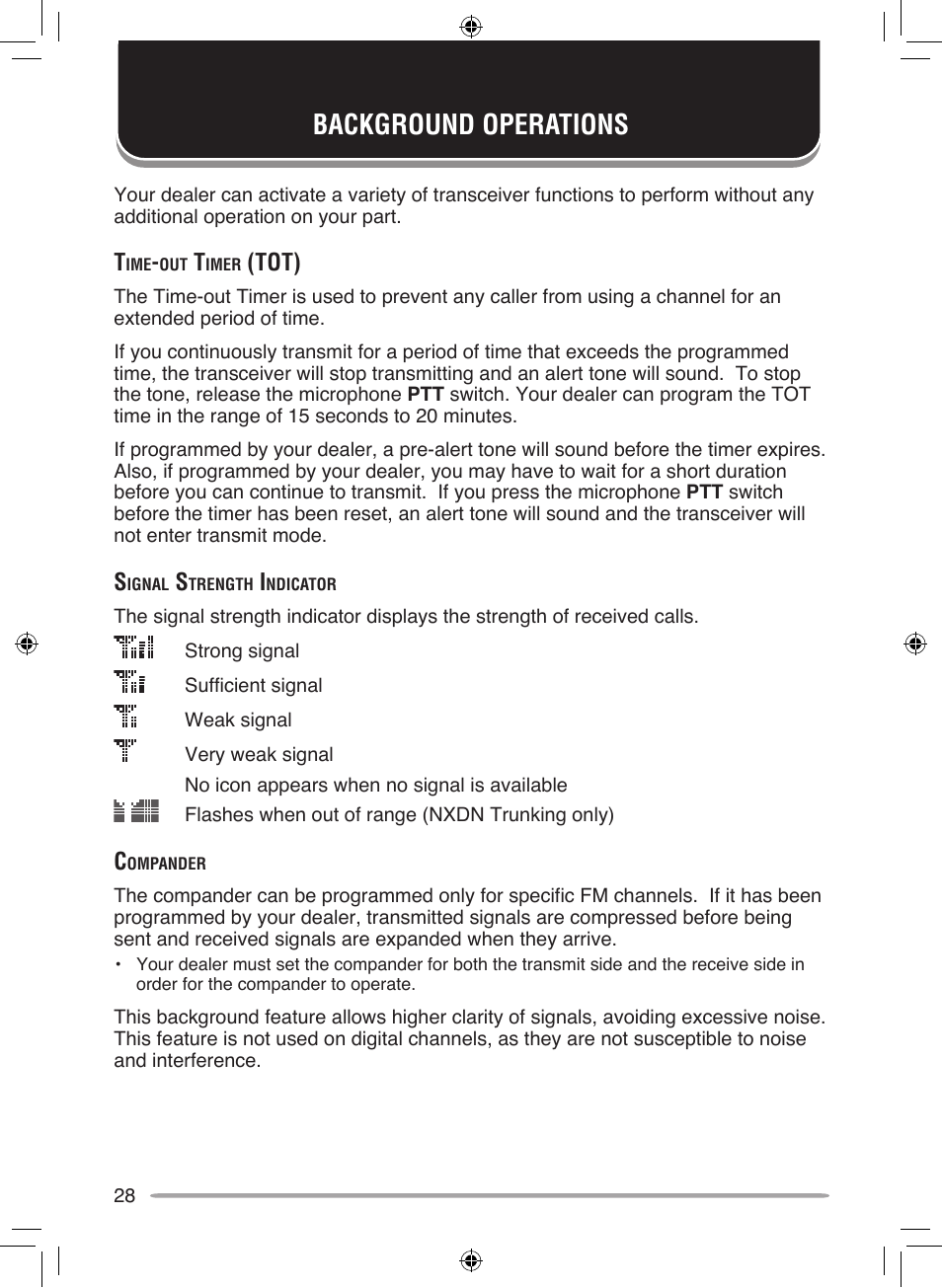 Background operations, Tot) | Kenwood NEXEDGE NX-700H User Manual | Page 34 / 37
