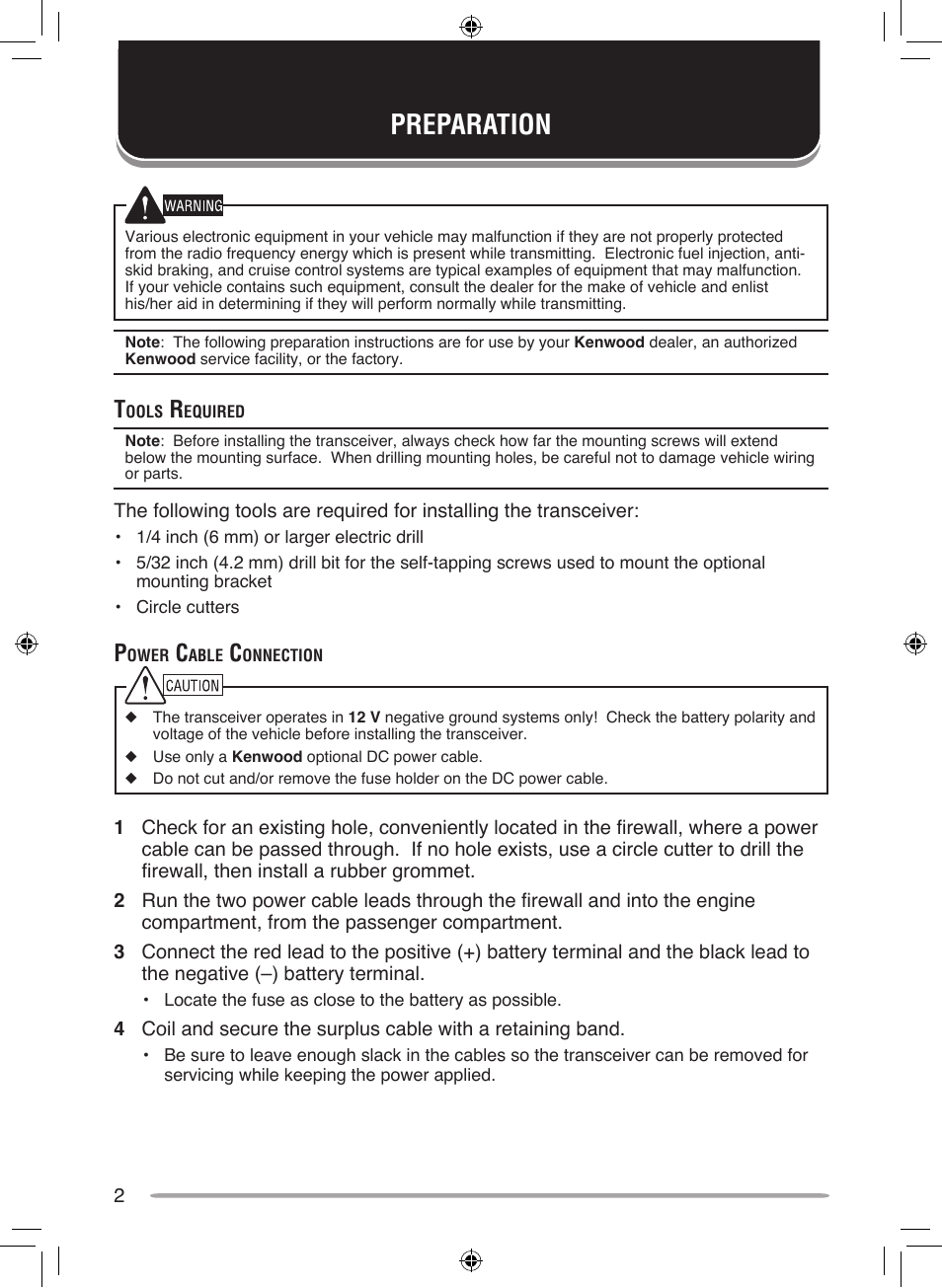 Preparation | Kenwood NEXEDGE NX-700H User Manual | Page 8 / 37