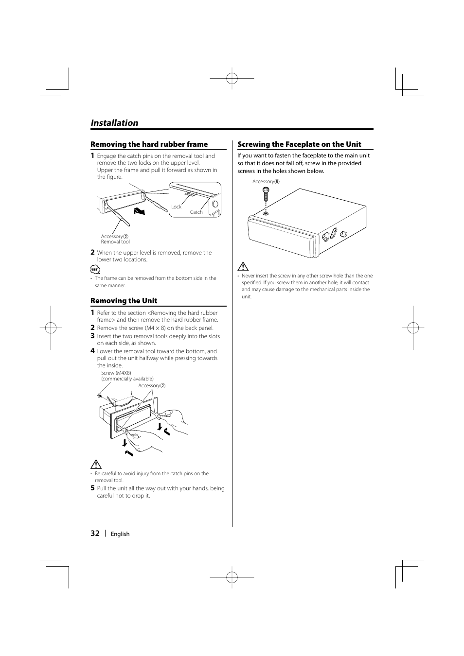 Installation | Kenwood KDC-MP435U User Manual | Page 32 / 108