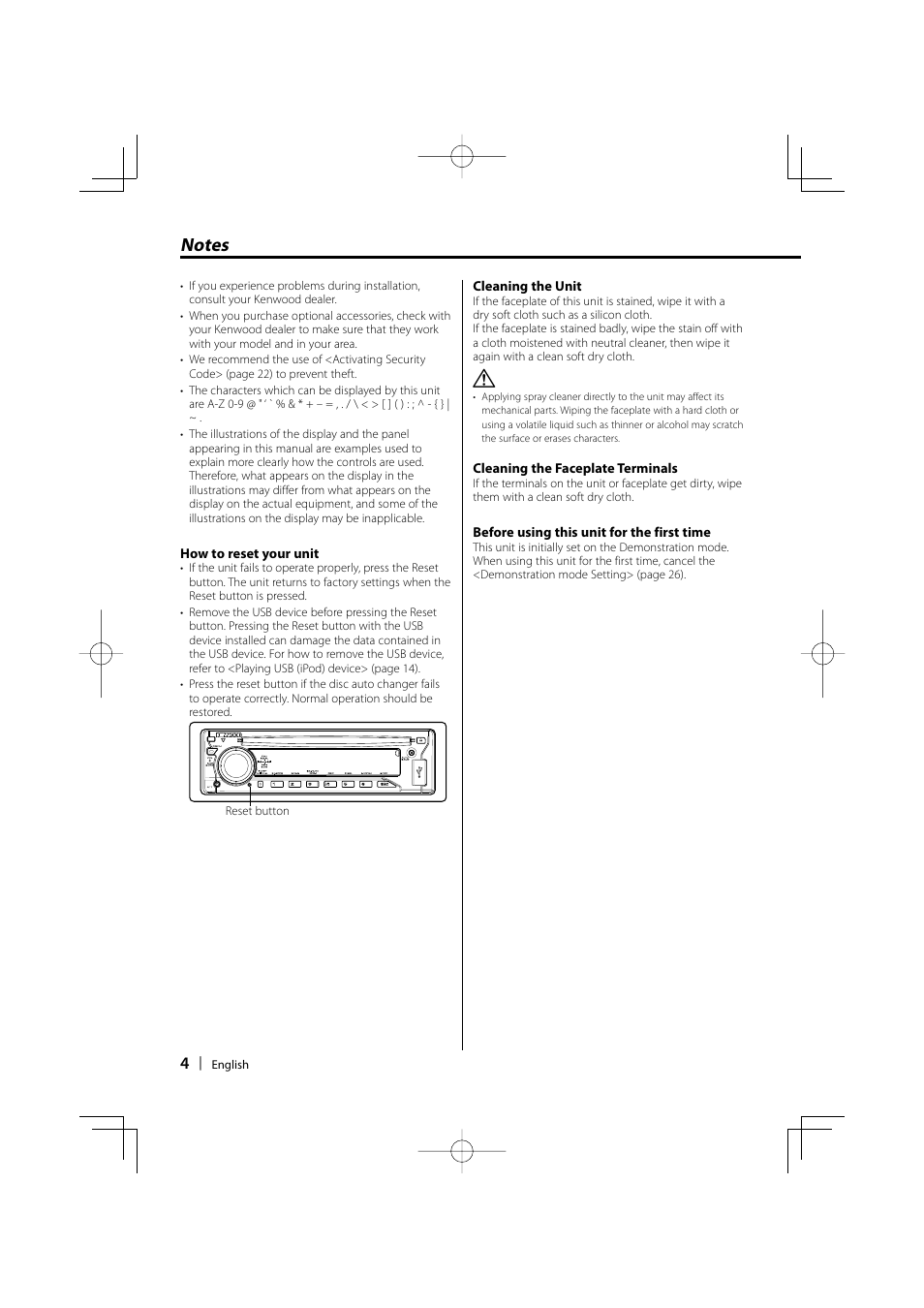 Kenwood KDC-MP435U User Manual | Page 4 / 108