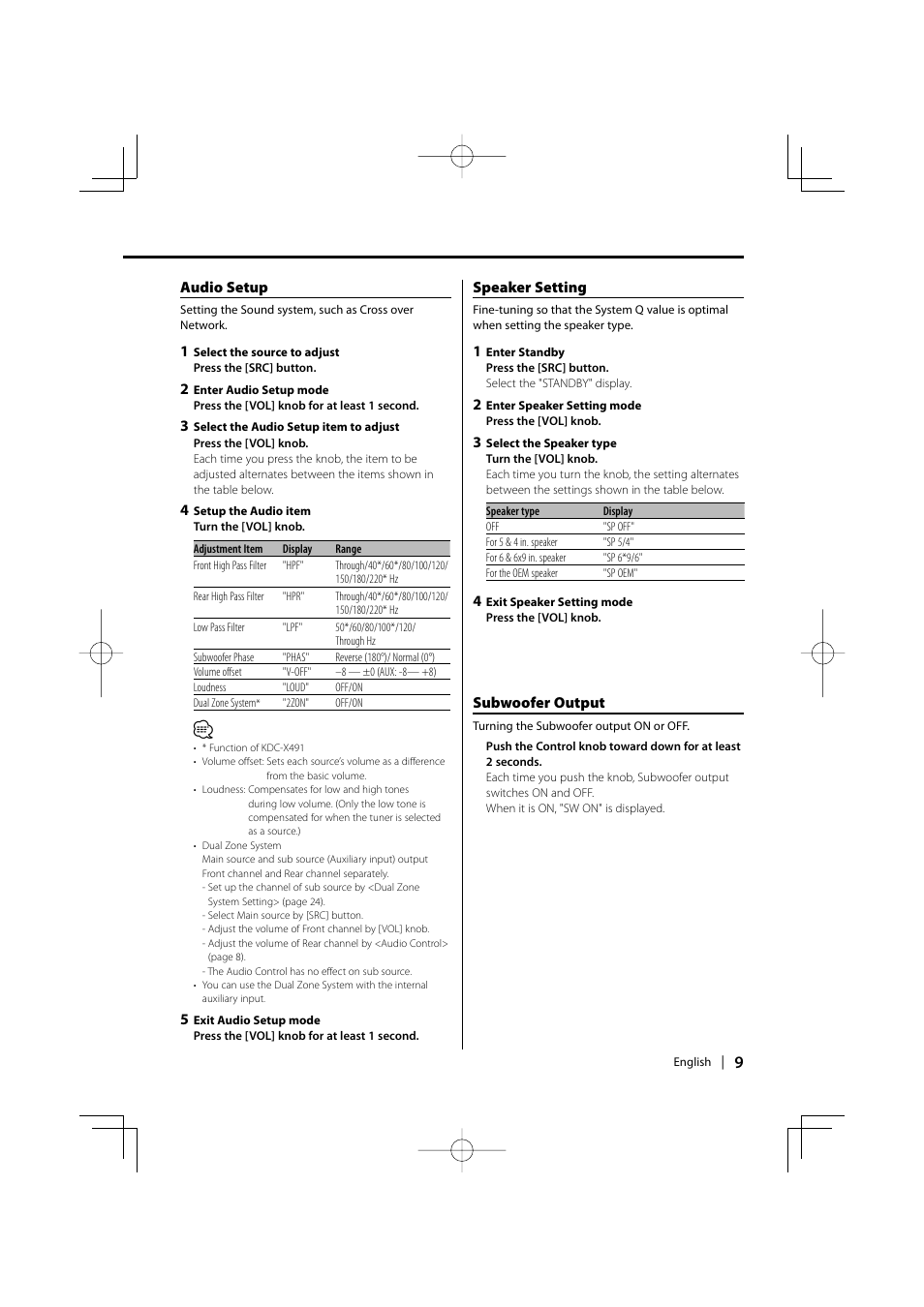 Kenwood KDC-MP435U User Manual | Page 9 / 108