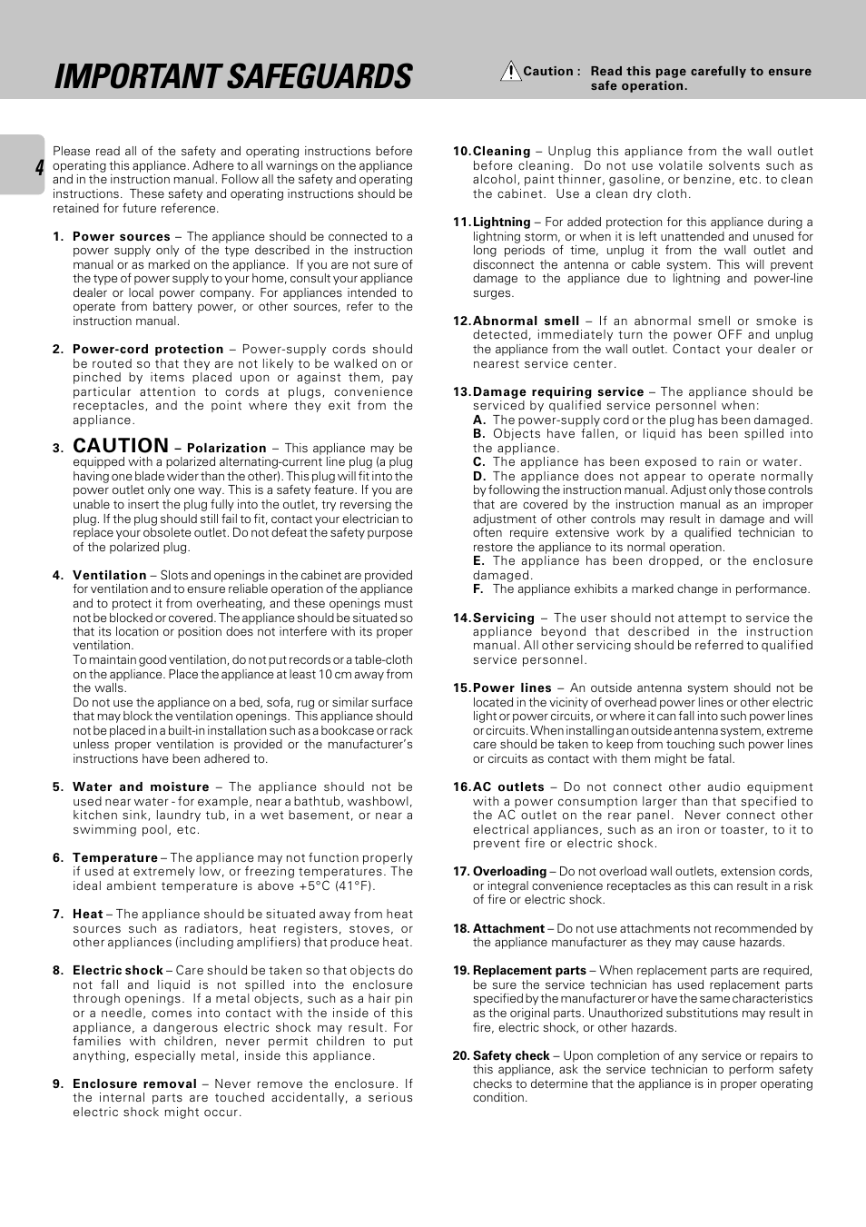 Important safeguards, Caution | Kenwood DPF-2030 User Manual | Page 4 / 24