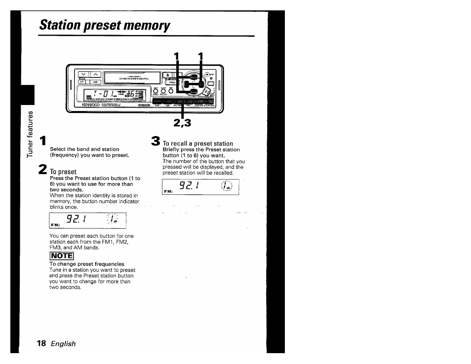 English | Kenwood KRC-601 User Manual | Page 18 / 48