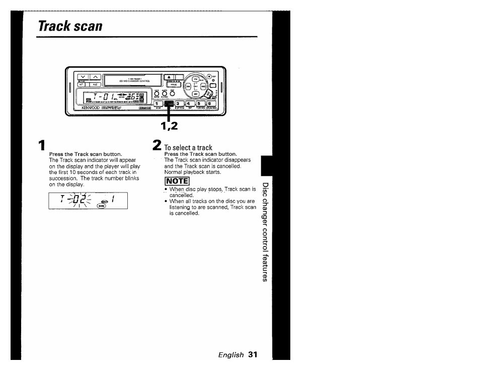 Track scan | Kenwood KRC-601 User Manual | Page 31 / 48