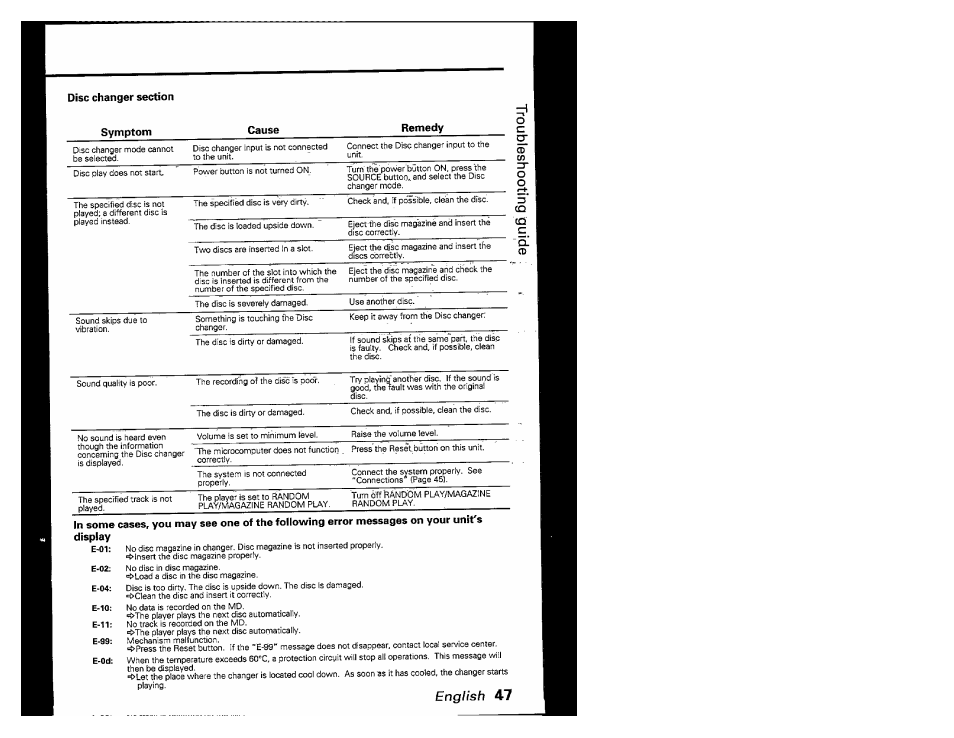 Disc changer section, English afl | Kenwood KRC-601 User Manual | Page 47 / 48