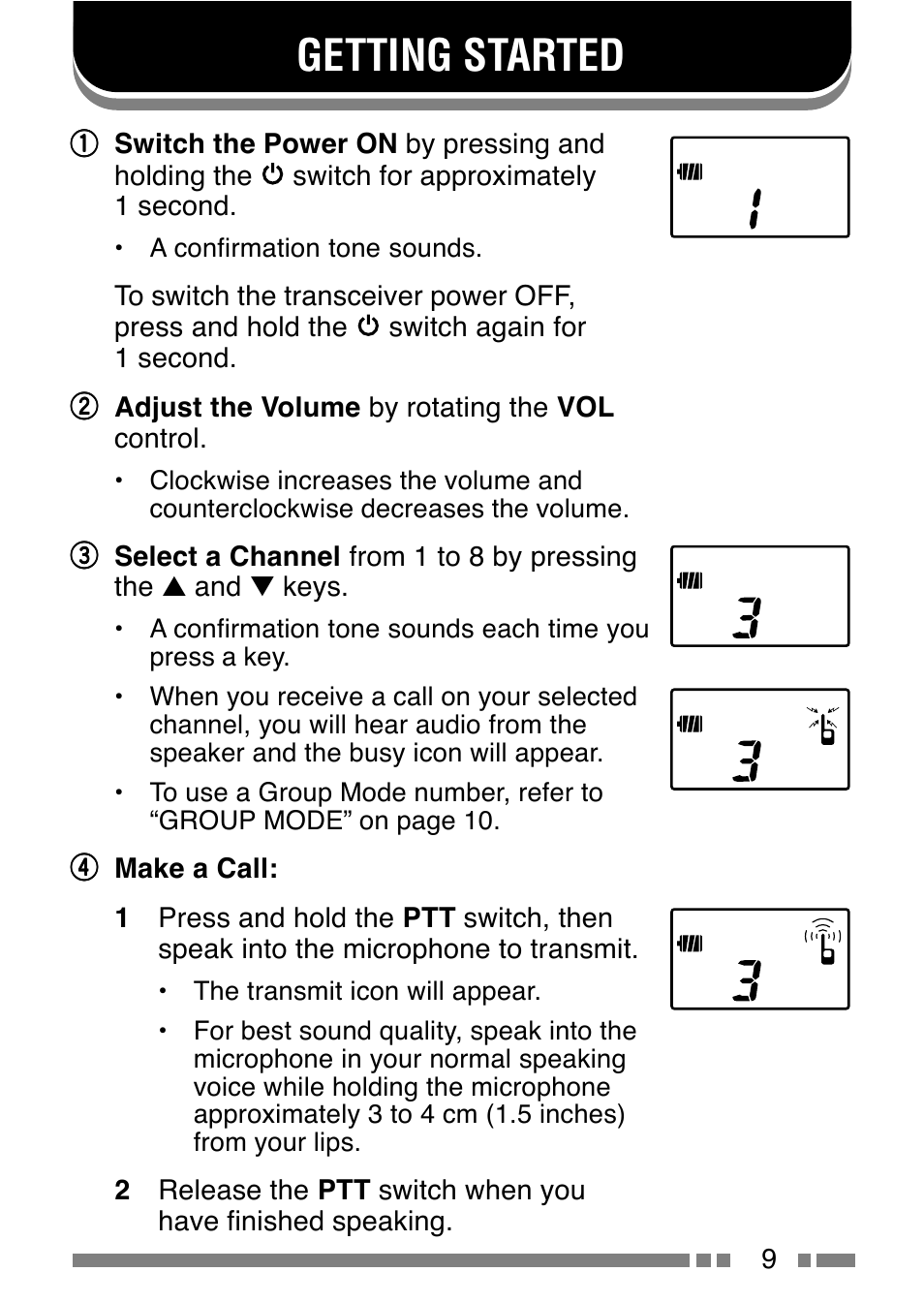 Getting started | Kenwood UBZ-LJ8 User Manual | Page 11 / 30