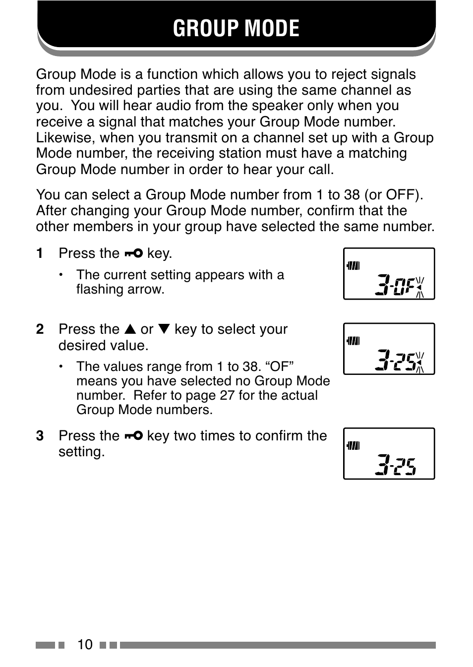 Group mode | Kenwood UBZ-LJ8 User Manual | Page 12 / 30