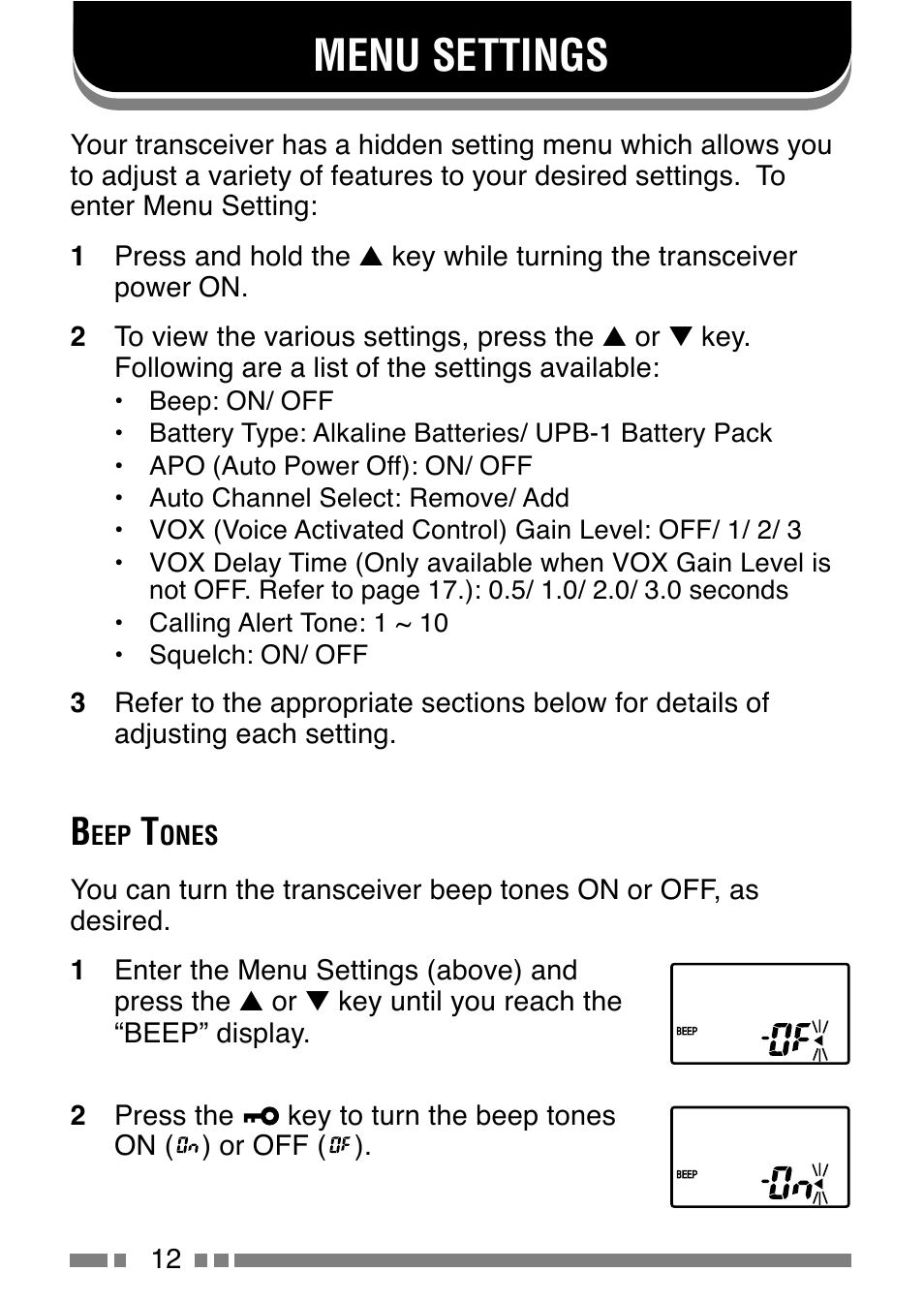 Menu settings | Kenwood UBZ-LJ8 User Manual | Page 14 / 30