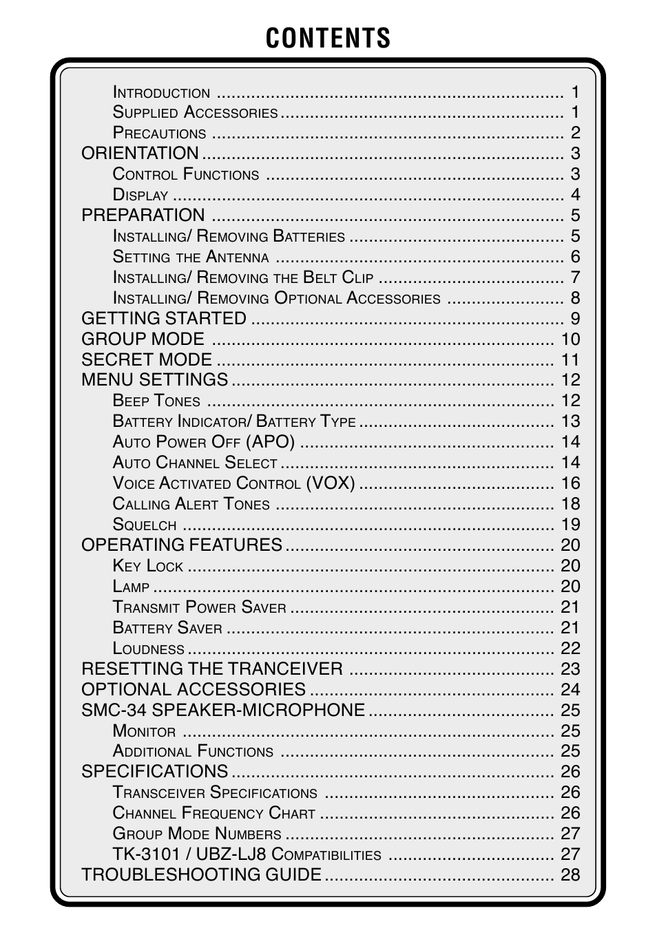 Kenwood UBZ-LJ8 User Manual | Page 2 / 30