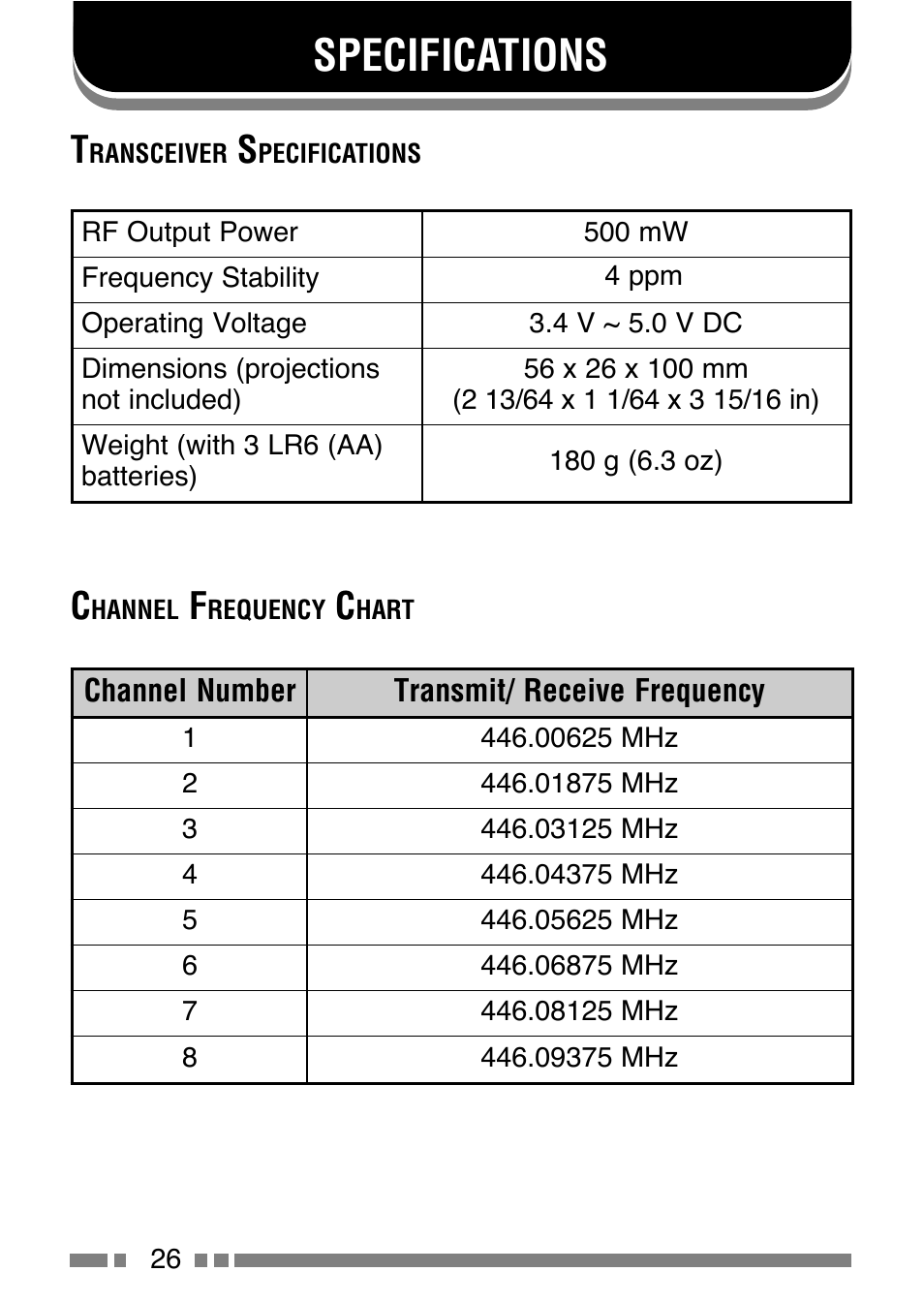 Specifications | Kenwood UBZ-LJ8 User Manual | Page 28 / 30