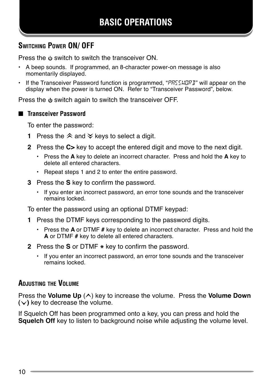 Basic operations, On/ off | Kenwood TK-7160 User Manual | Page 16 / 32