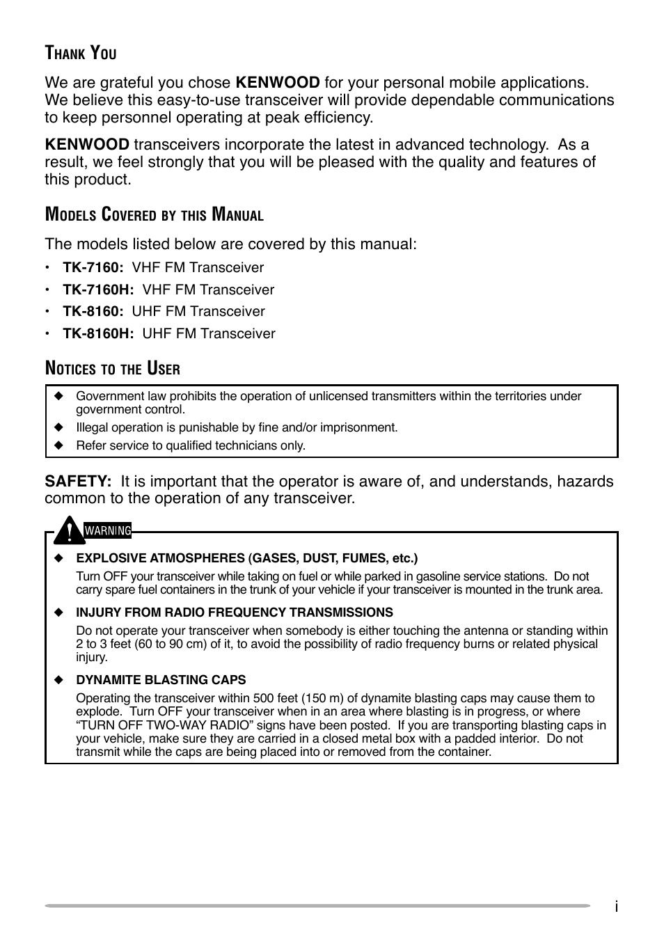 Kenwood TK-7160 User Manual | Page 3 / 32