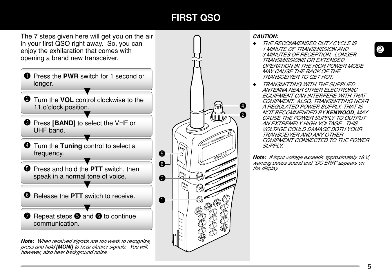 First qso | Kenwood TH-G71E User Manual | Page 11 / 60