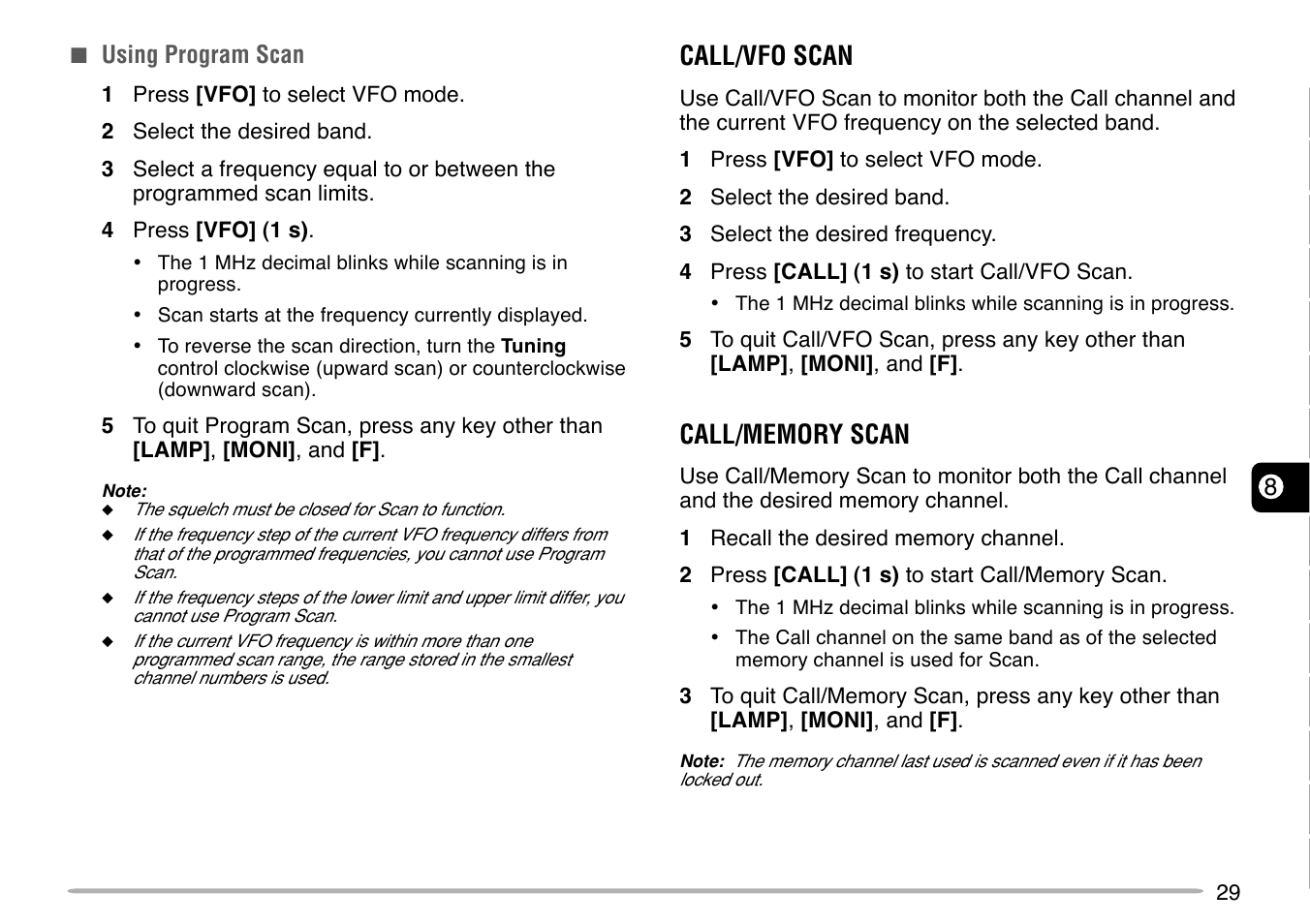 Call/vfo scan | Kenwood TH-G71E User Manual | Page 35 / 60