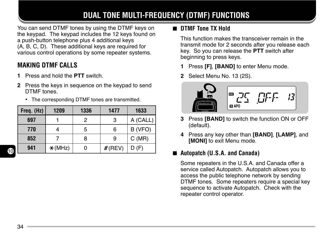 Dual tone multi-frequency (dtmf) functions | Kenwood TH-G71E User Manual | Page 40 / 60